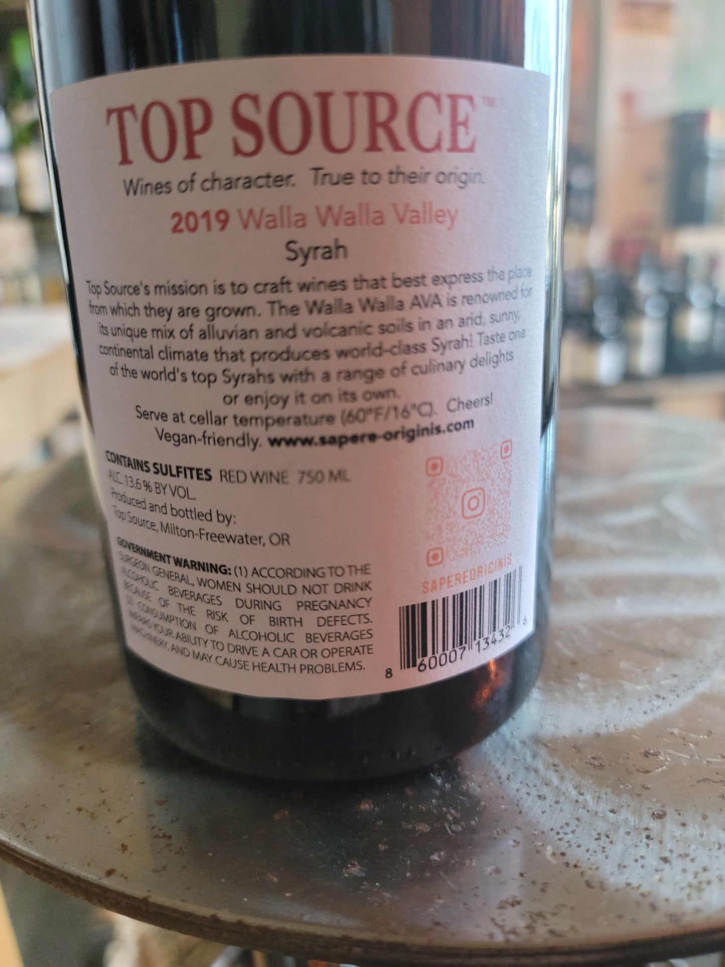 TOP SOURCE 2019 Syrah (Walla Walla Valley, WA)