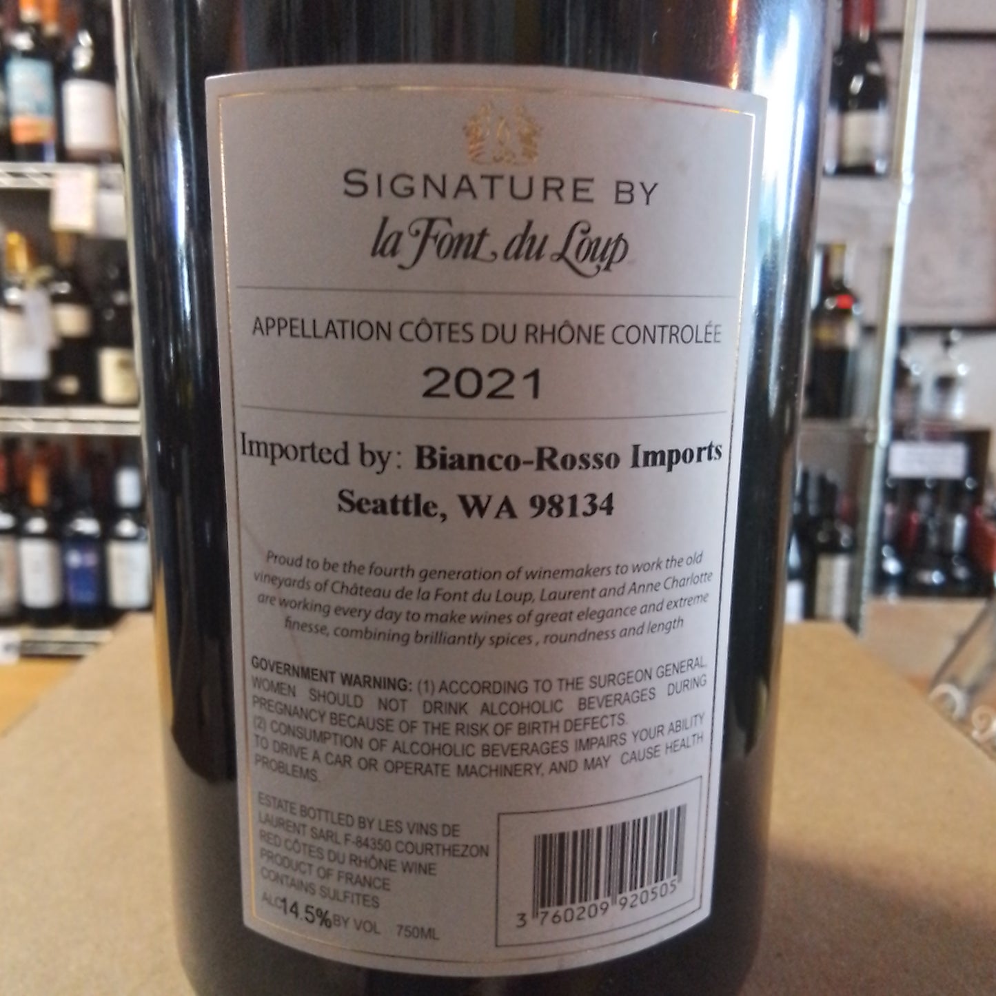 CHATEAU DE LA FONT DU LOUP 2021 'Signature' (Cote-du-Rhone, France)