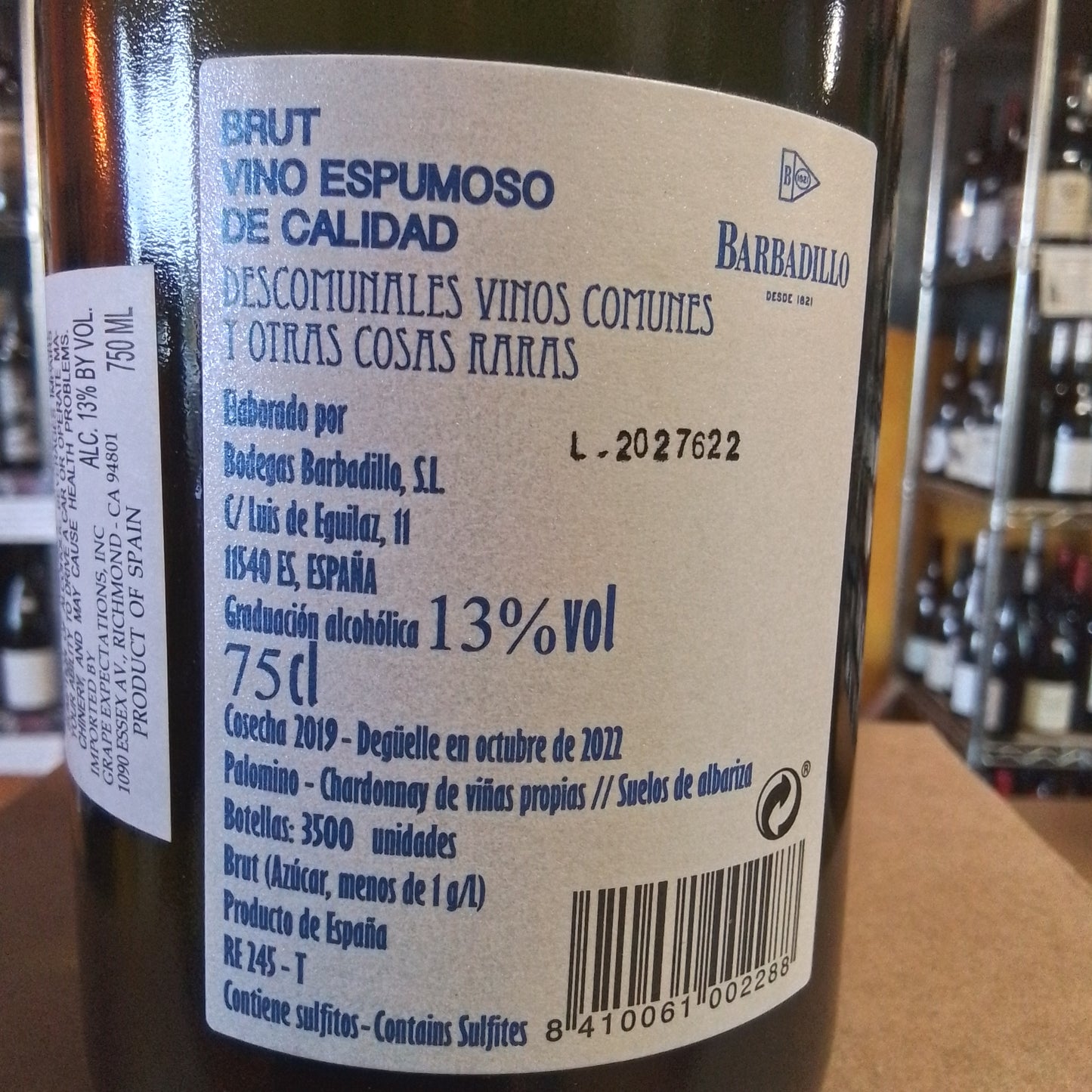 TOTO BARBADILLO NV Sparkling Brut 'Vino Espumoso' (Spain)