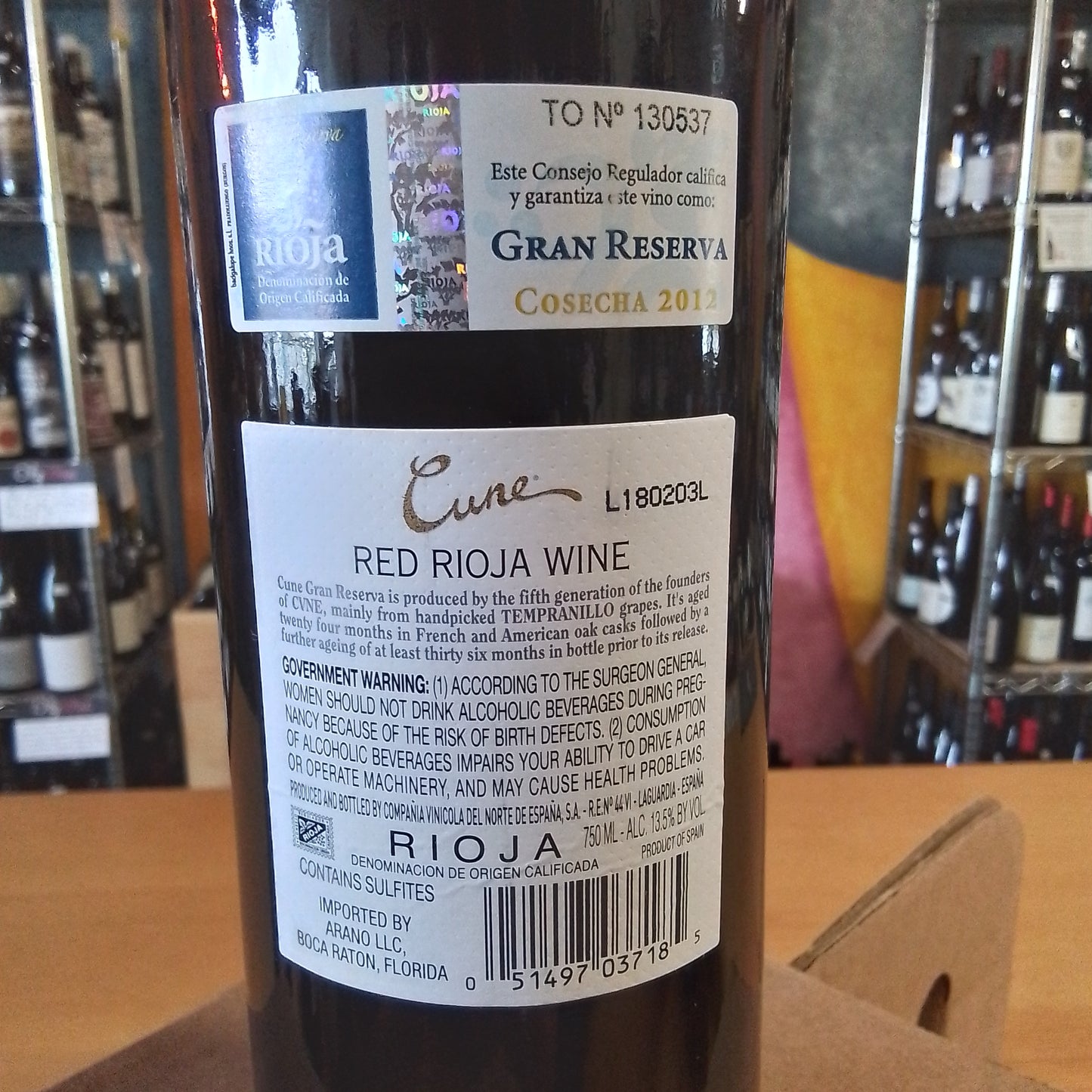 CUNE 2012 Tempranillo 'Gran Reserva' (Rioja, Spain)