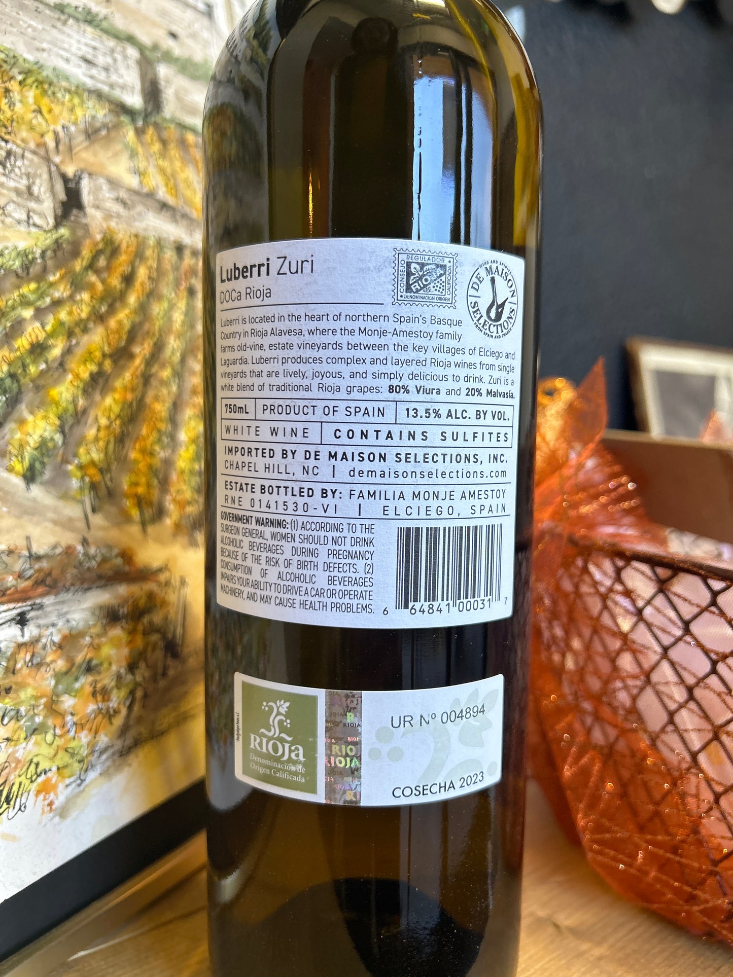 LUBERRI ZURI 2023 ‘Rioja Bianco’ (Rioja Alavesa, Spain)