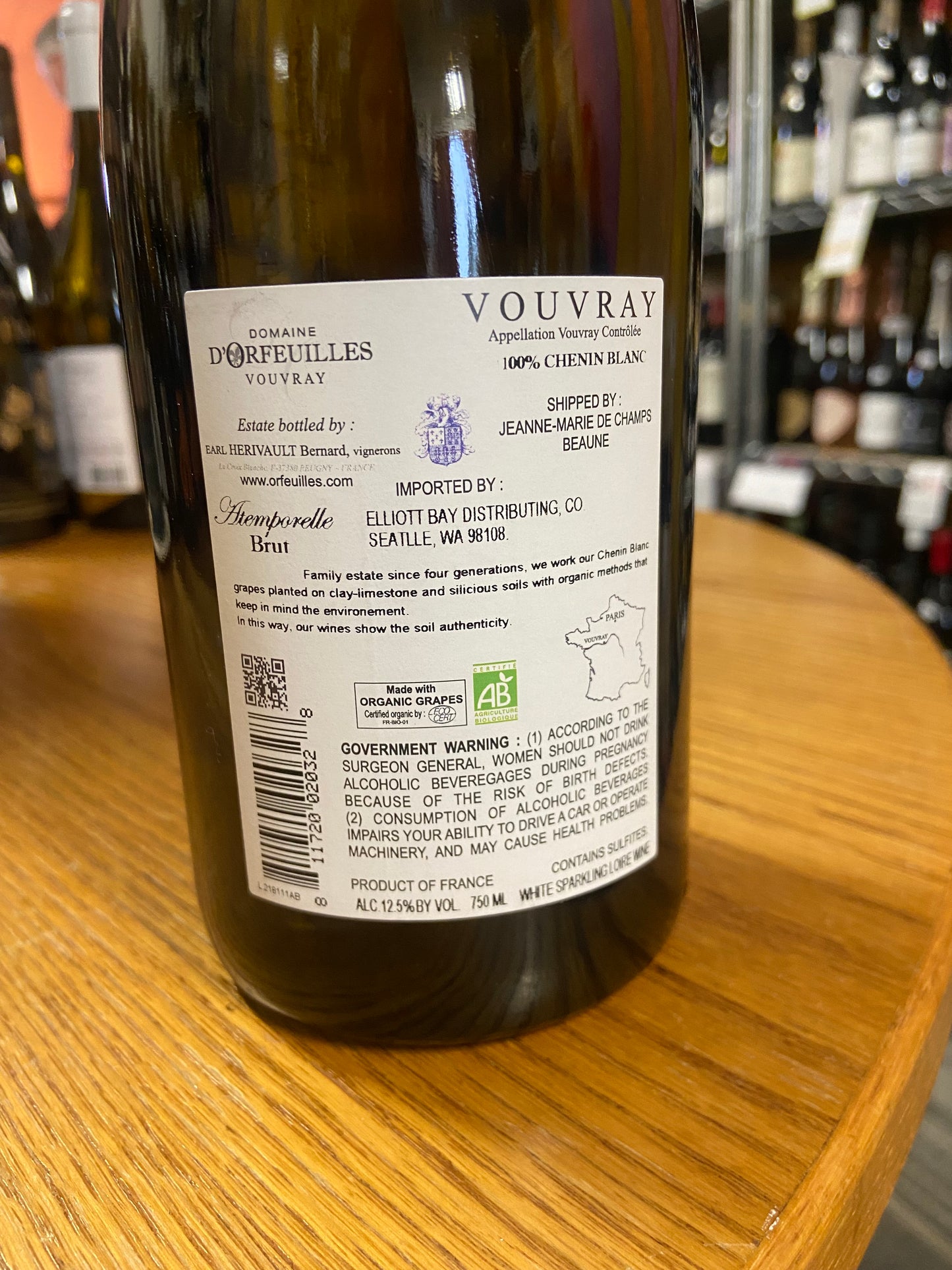 DOMAINE D'ORFEUILLES NV BRUT 'Atemporelle' Vouvray (Loire, France)