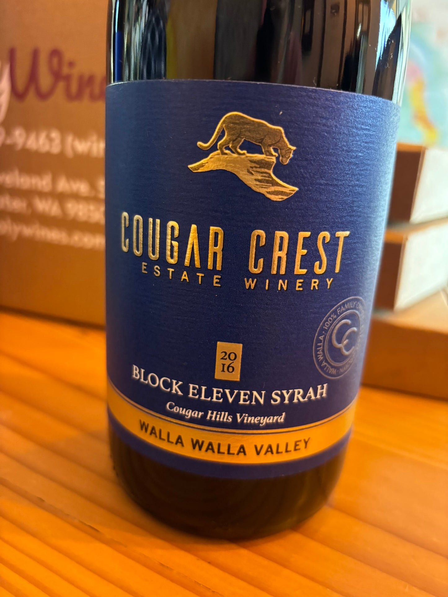 COUGAR CREST 2016 Syrah 'Block Eleven' (Walla Walla Valley, WA)