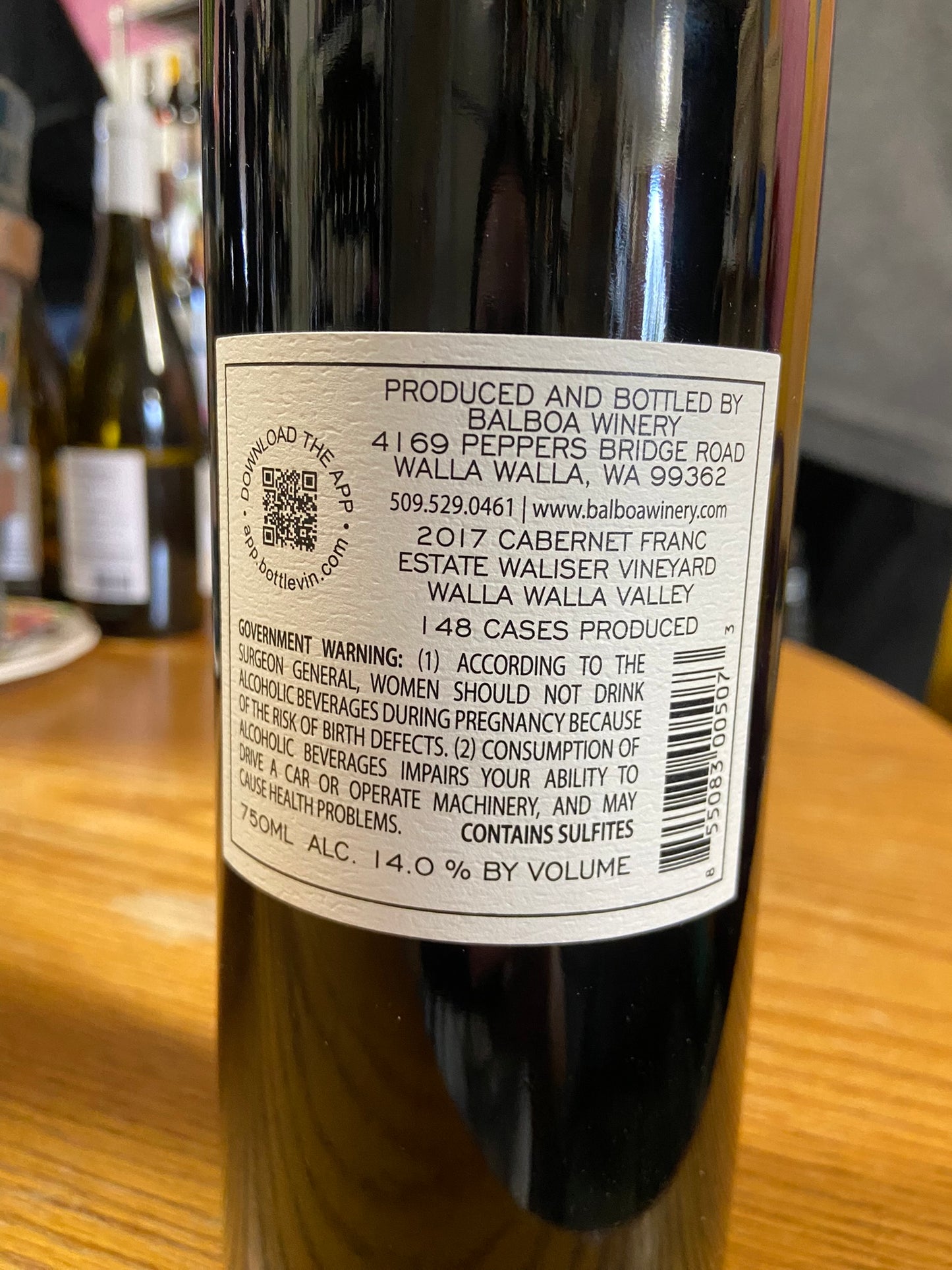 BALBOA 2017 Cabernet Franc (Walla Walla, WA)