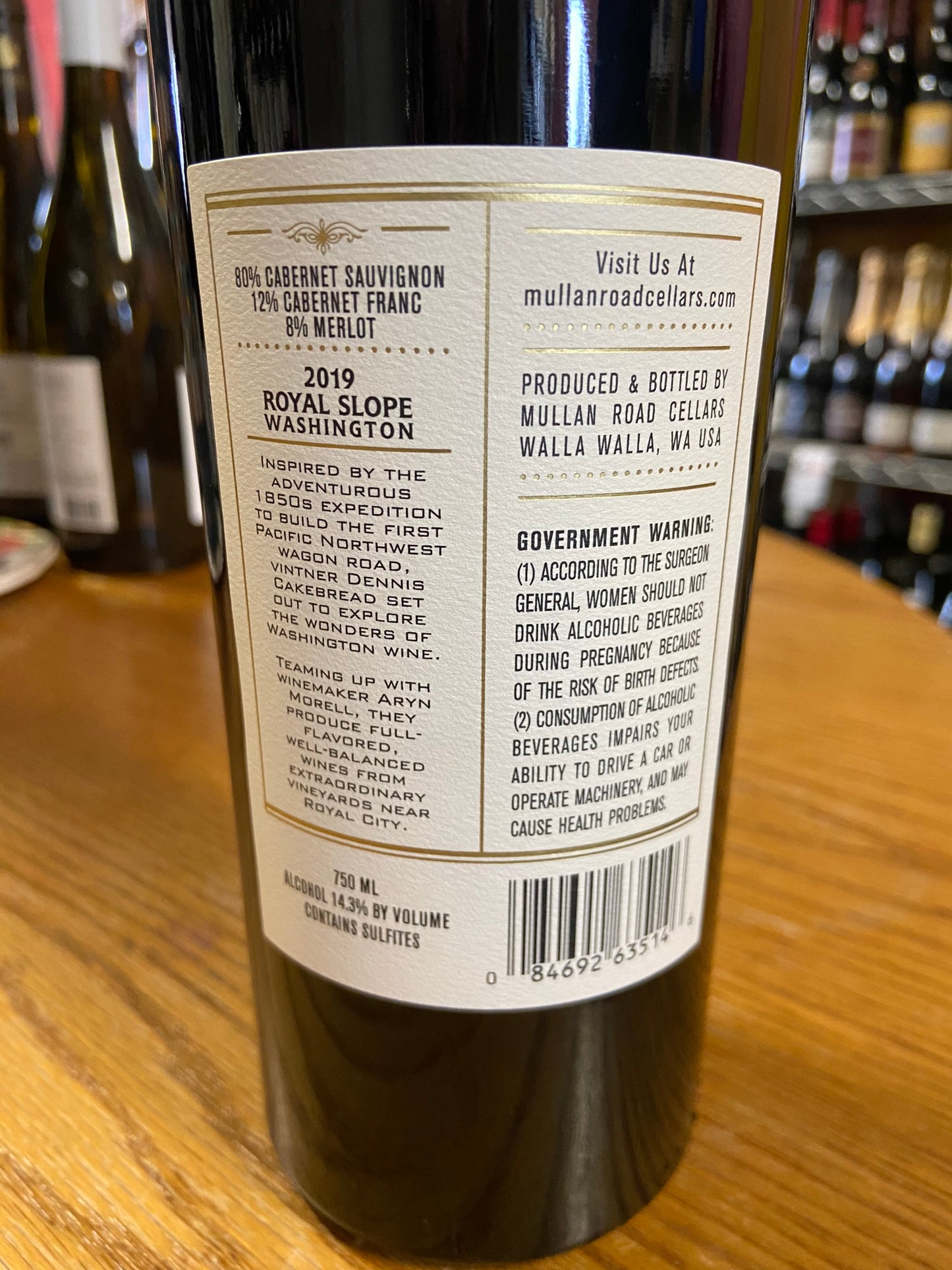 MULLAN ROAD CELLARS 2022 Cabernet Sauvignon (Royal Slope, WA)