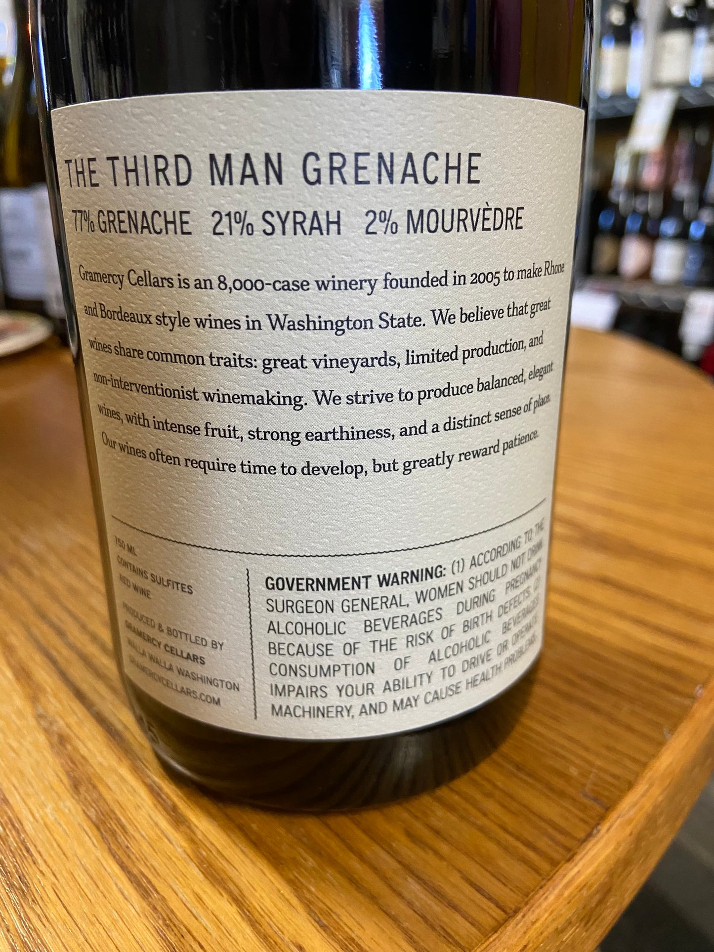 GRAMERCY CELLARS 2020 Grenache 'The Third Man' (Columbia Valley, WA)