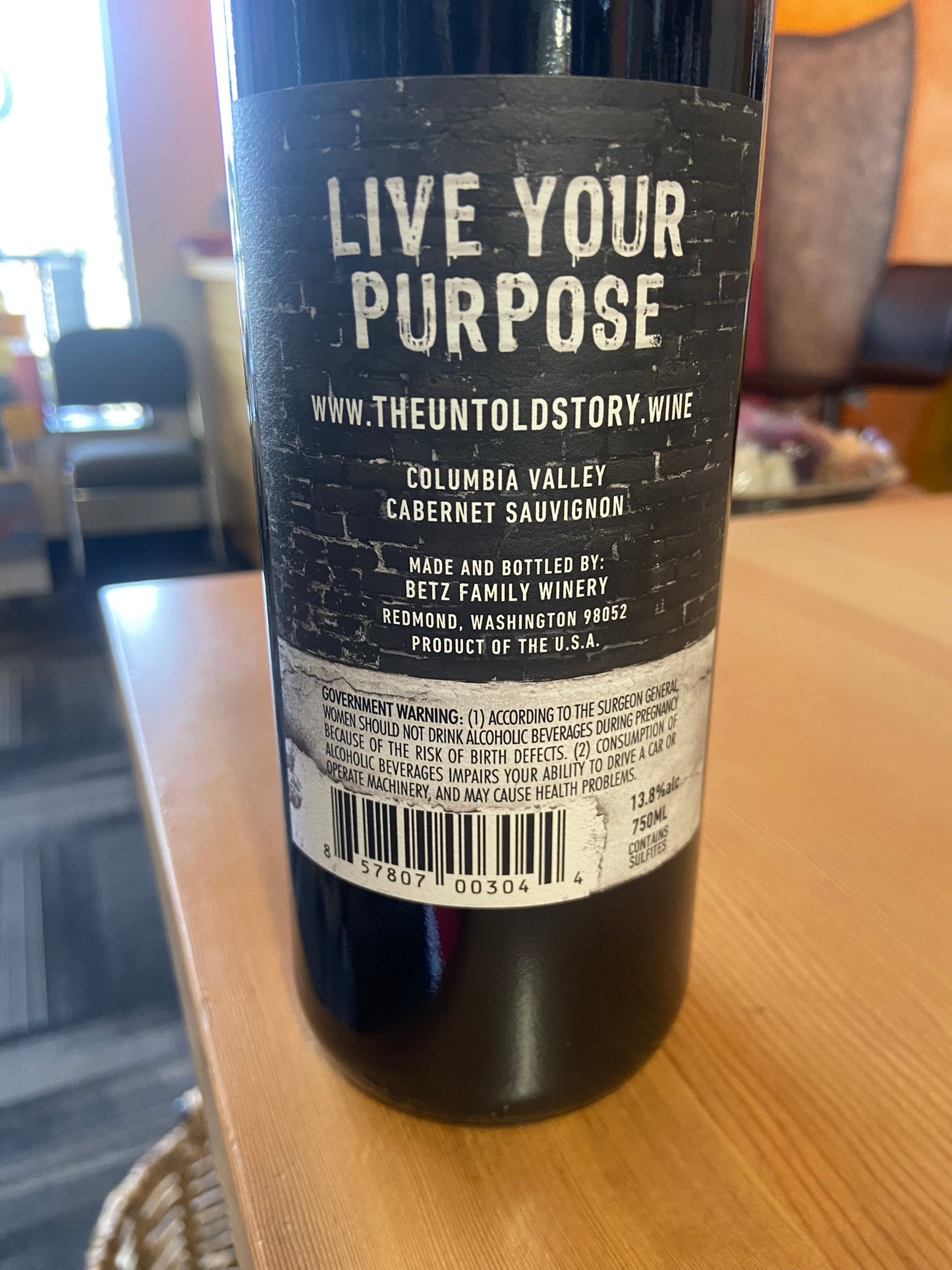 BETZ FAMILY WINERY 2019 Cabernet Sauvignon 'The Untold Story' (Columbia Valley, WA)