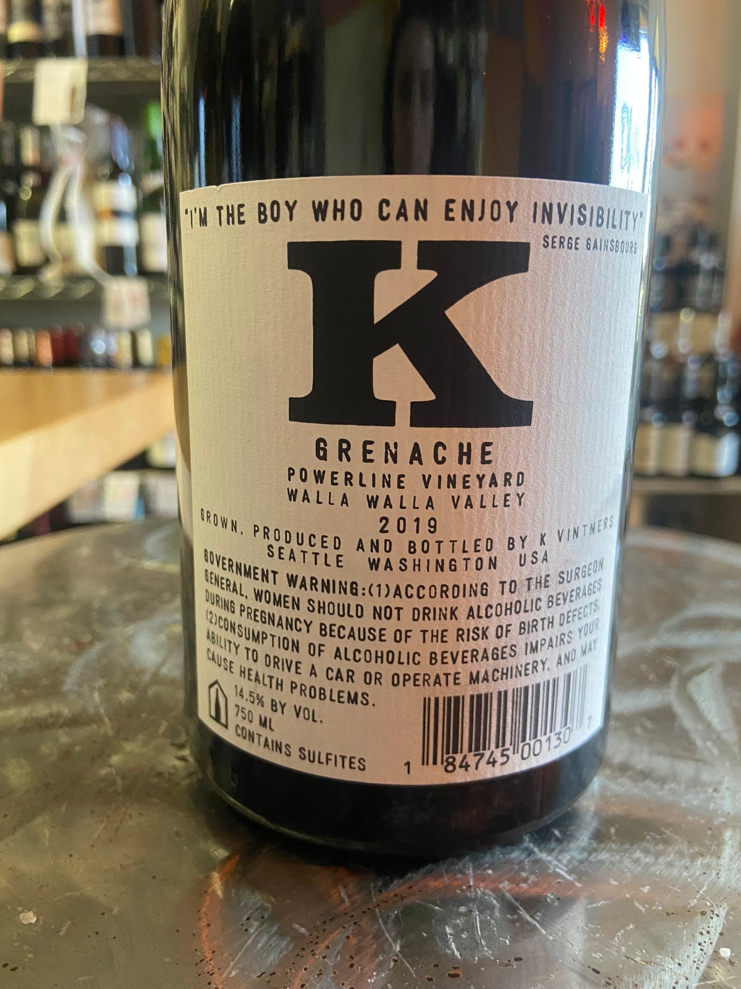 K VINTNERS 2019 Grenache 'The Boy' (Walla Walla Valley, WA)