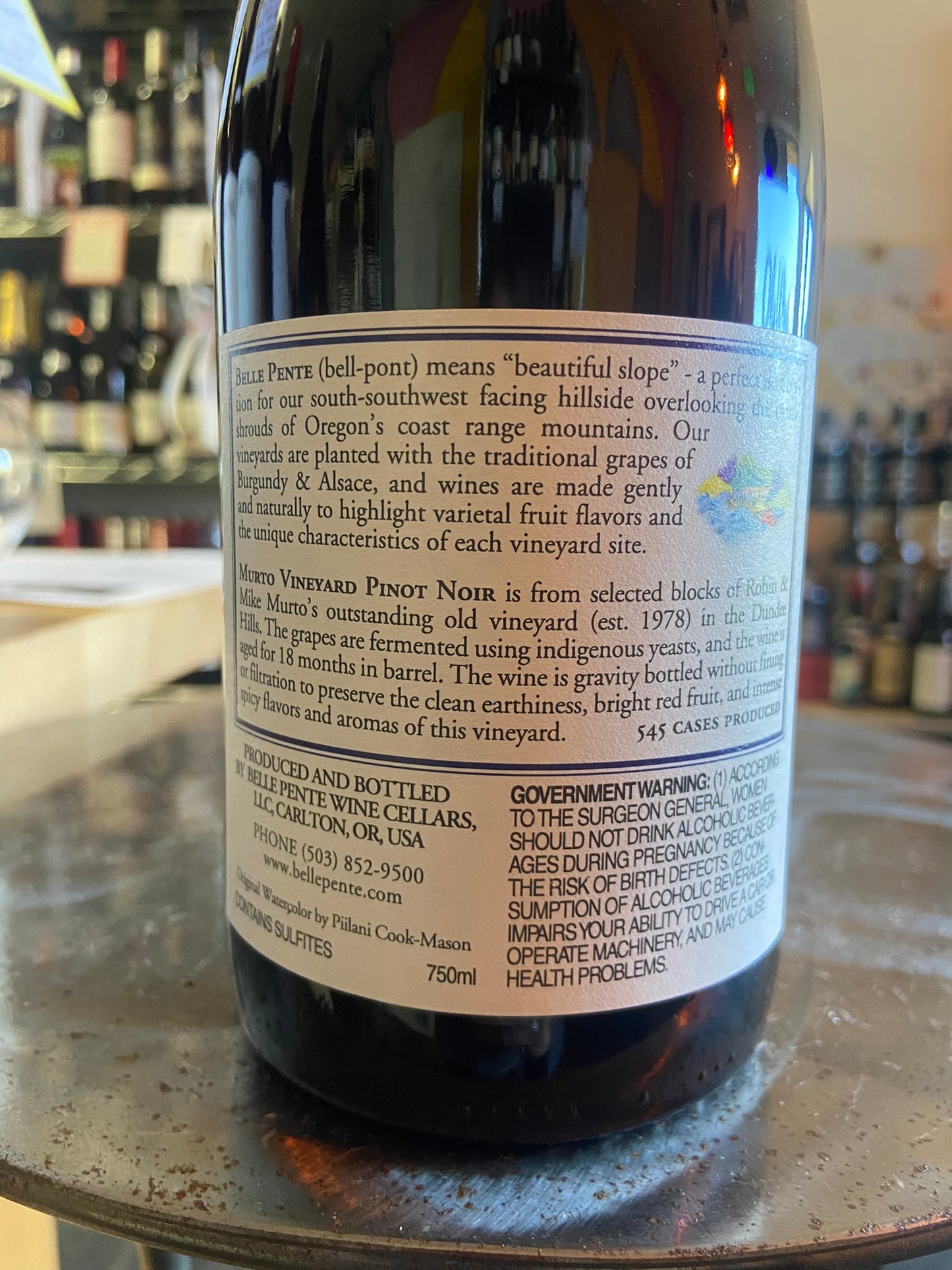 BELLE PENTE 2019 Pinot Noir 'Murto Vineyard' (Willamette Valley, OR)