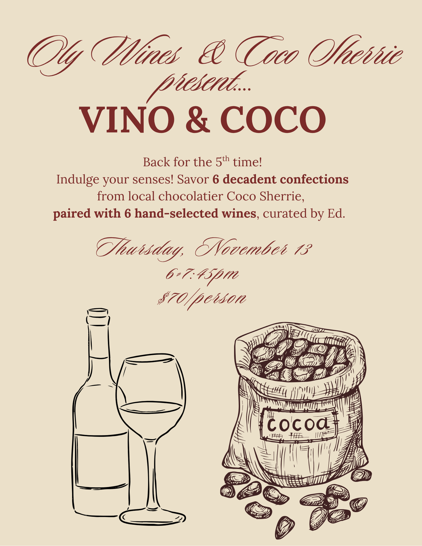 A Chocolate & Wine Event with Coco Sherrie
