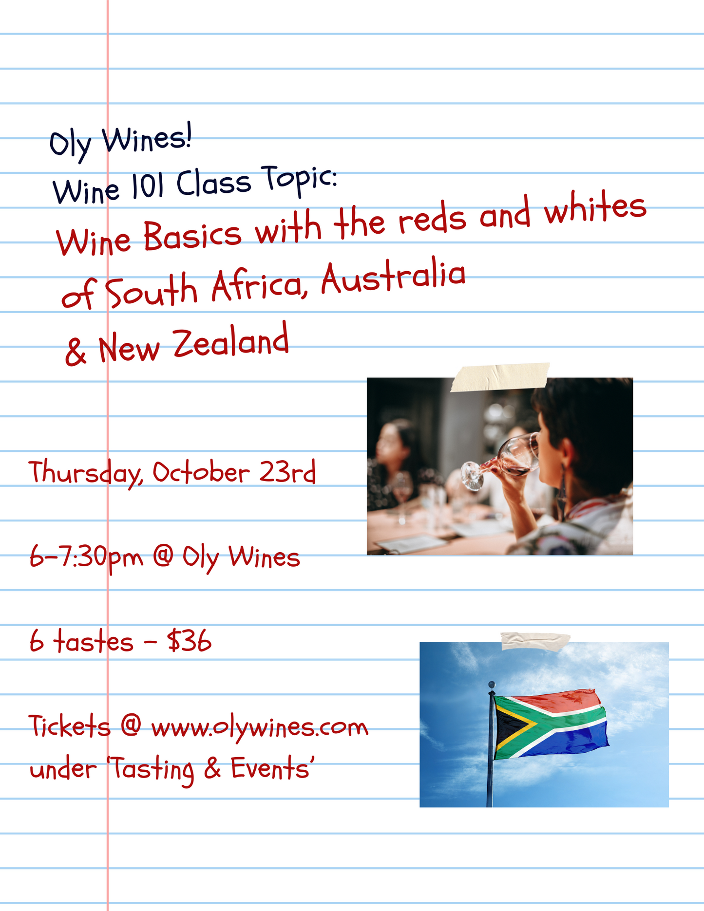 Wine 101: The Reds & Whites of South Africa, Australia & New Zealand