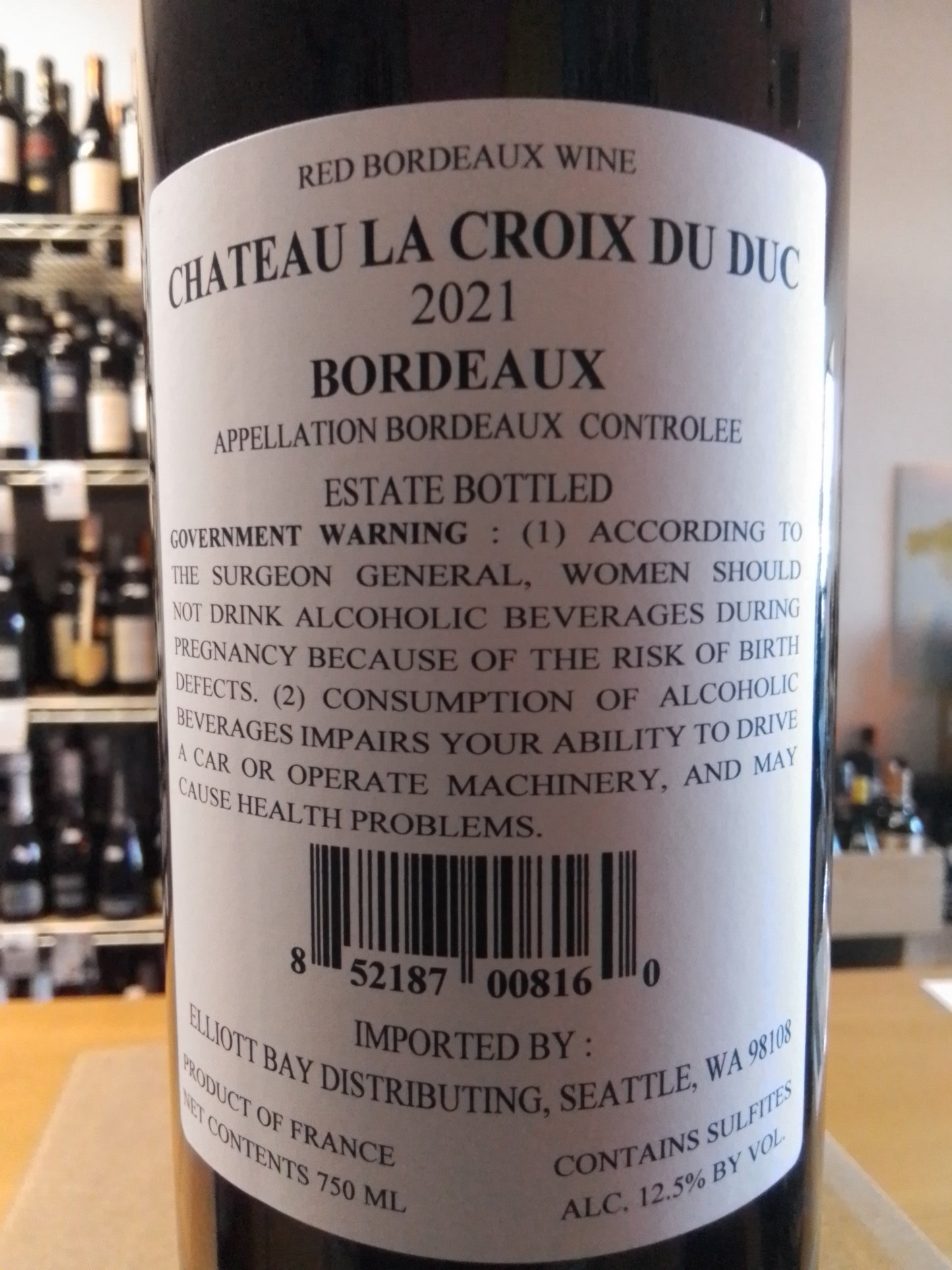CHATEAU LA CROIX DU DUC 2021 Red Blend (Bordeaux, France)