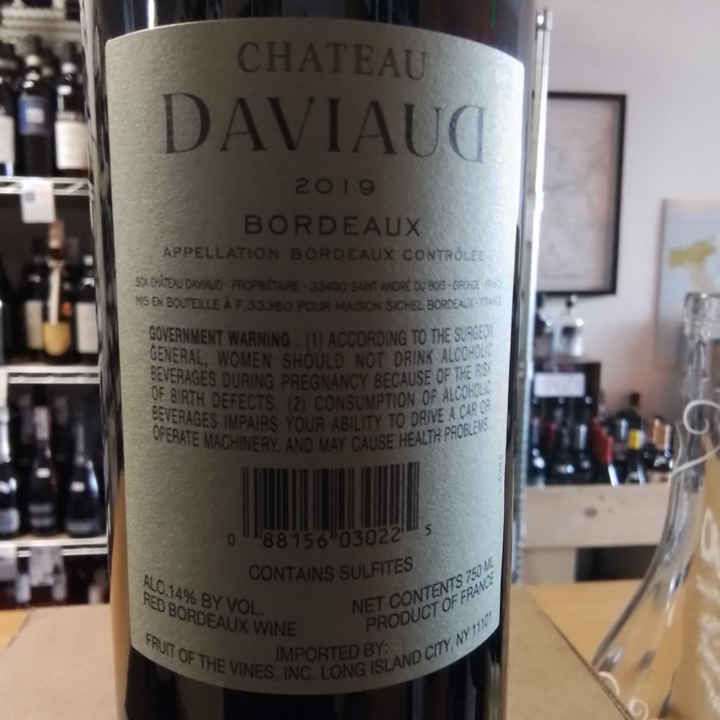 CHATEAU DAVIAUD 2019 Red Blend 'Bordeaux Rouge' (Bordeaux, France)