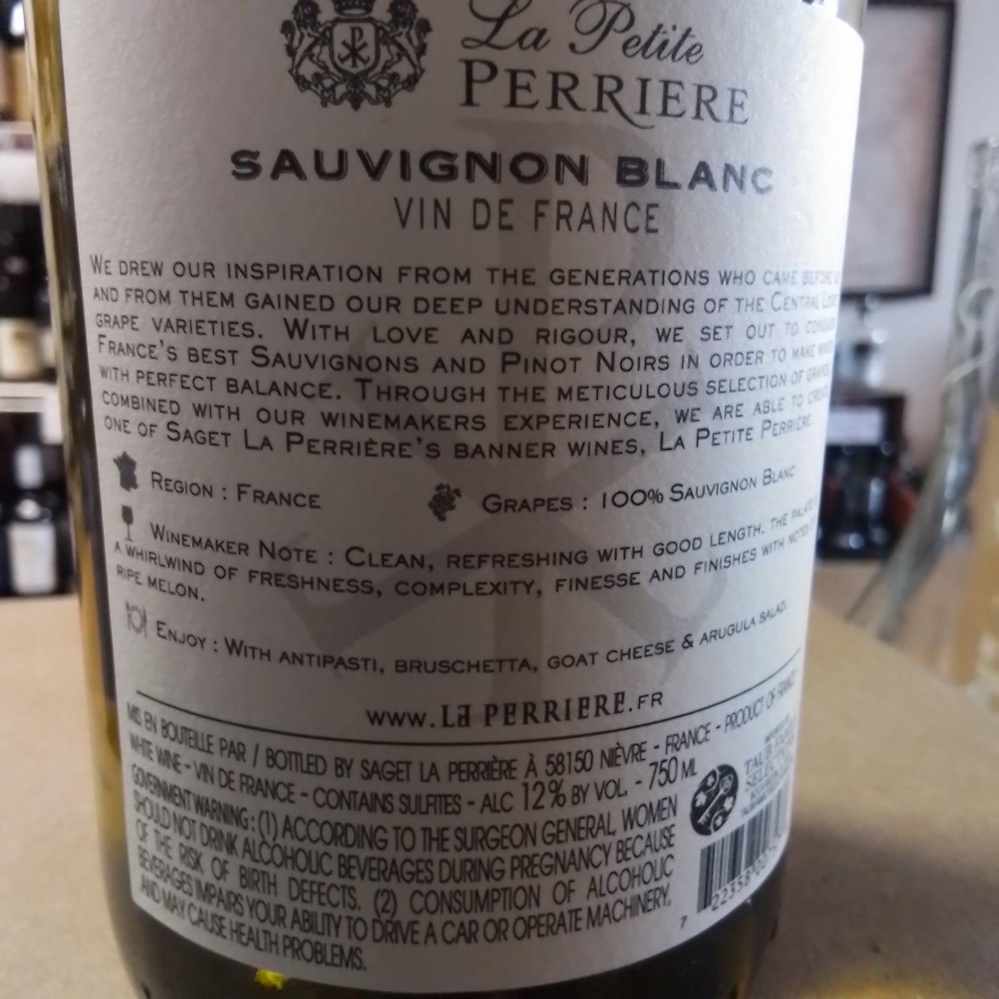 SAGET LA PERRIERE 2021 Sauvignon Blanc 'La Petit Pierre' (France)