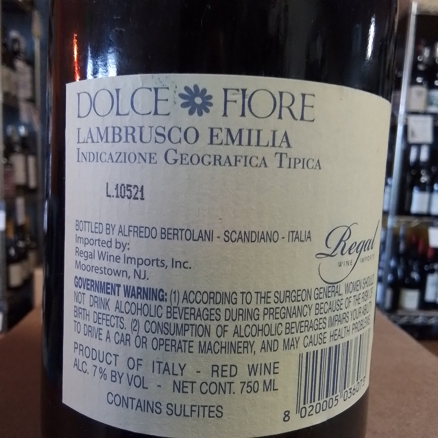 BERTOLANI NV Lambrusco Emilia 'Dolce Fiore' (Emilia-Romagna, Italy)