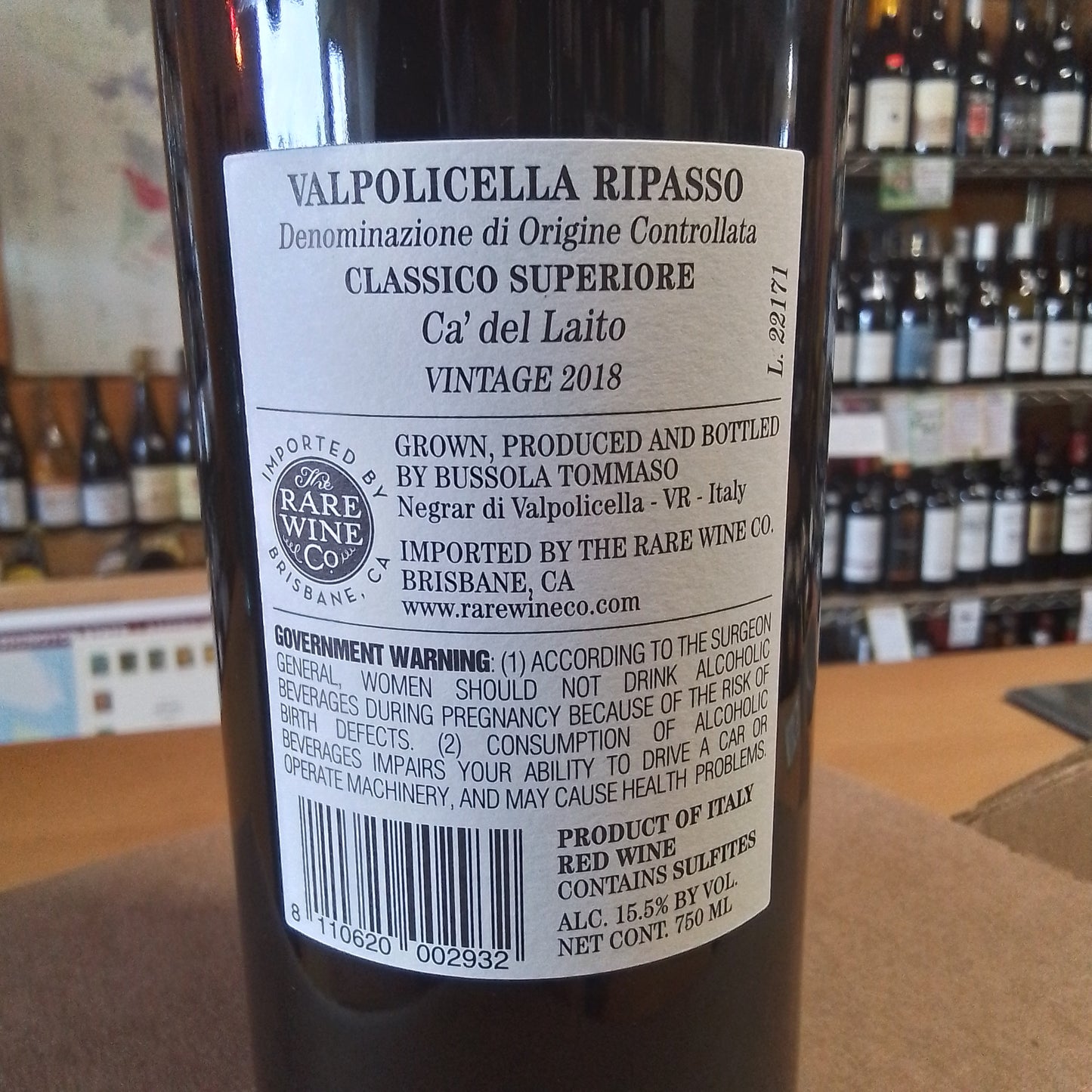 T. BUSSOLA 2018 Red Blend 'Valpolicella Ripasso Classico Superiore' (Veneto, Italy)