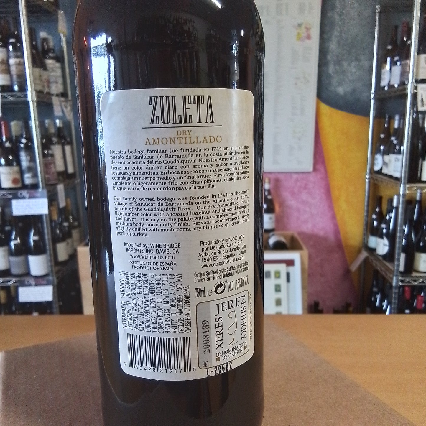 BODEGA DELGADO ZULETA Dry Amontillado Sherry (Jerez, Spain)