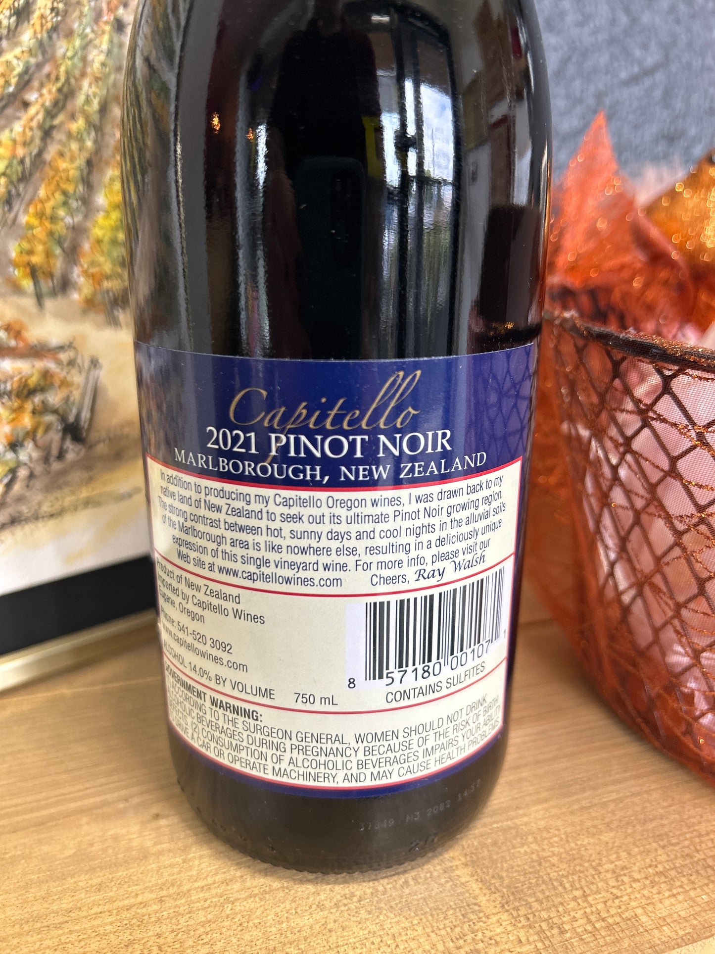 CAPITELLO 2021 Pinot Noir 'Marlborough' (Marlborough, NZ)