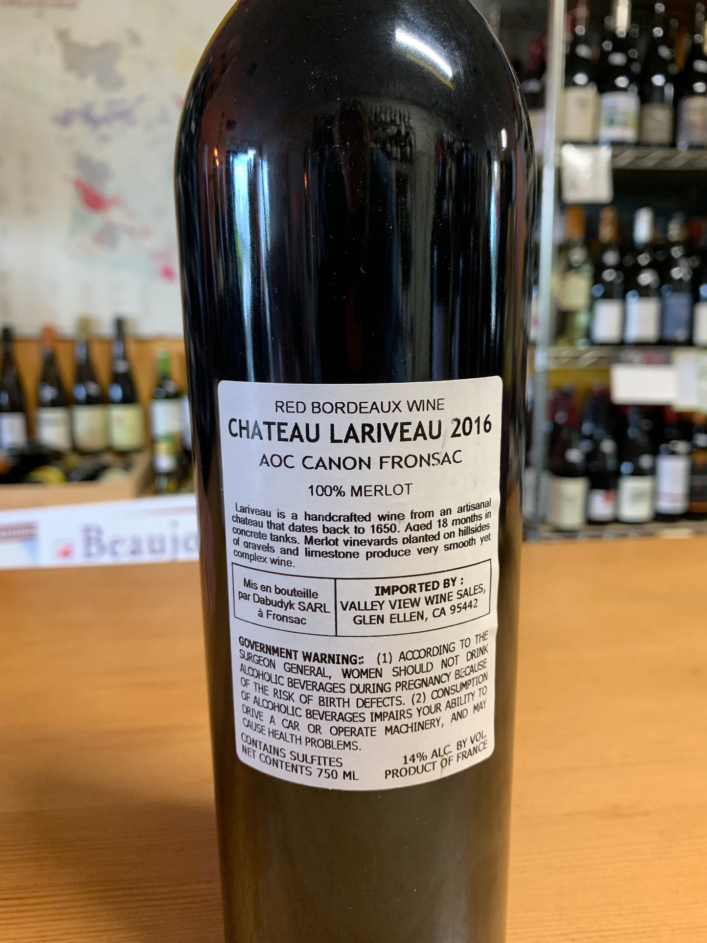 CHATEAU LARIVEAU 2016 Merlot 'Canon Fronsac' (Bordeaux, France)