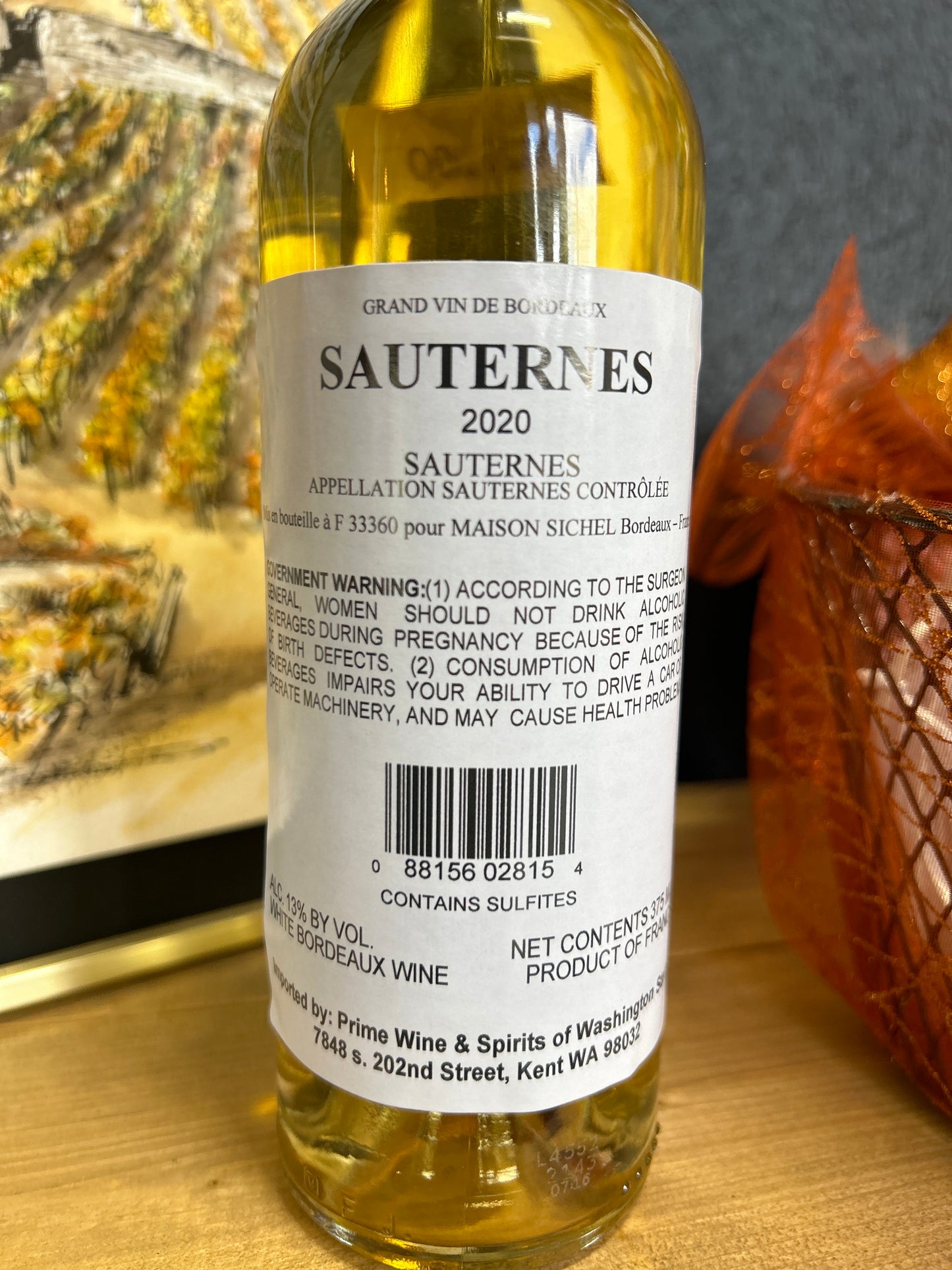 SICHEL 2020 Sauternes 375ml (Bordeaux, France)