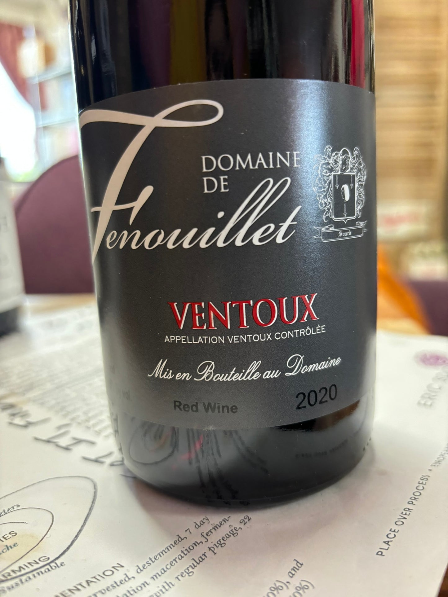 DOMAINE DE FENOUILLET 2020 Red Blend 'Ventoux Rouge' (Rhone, France)