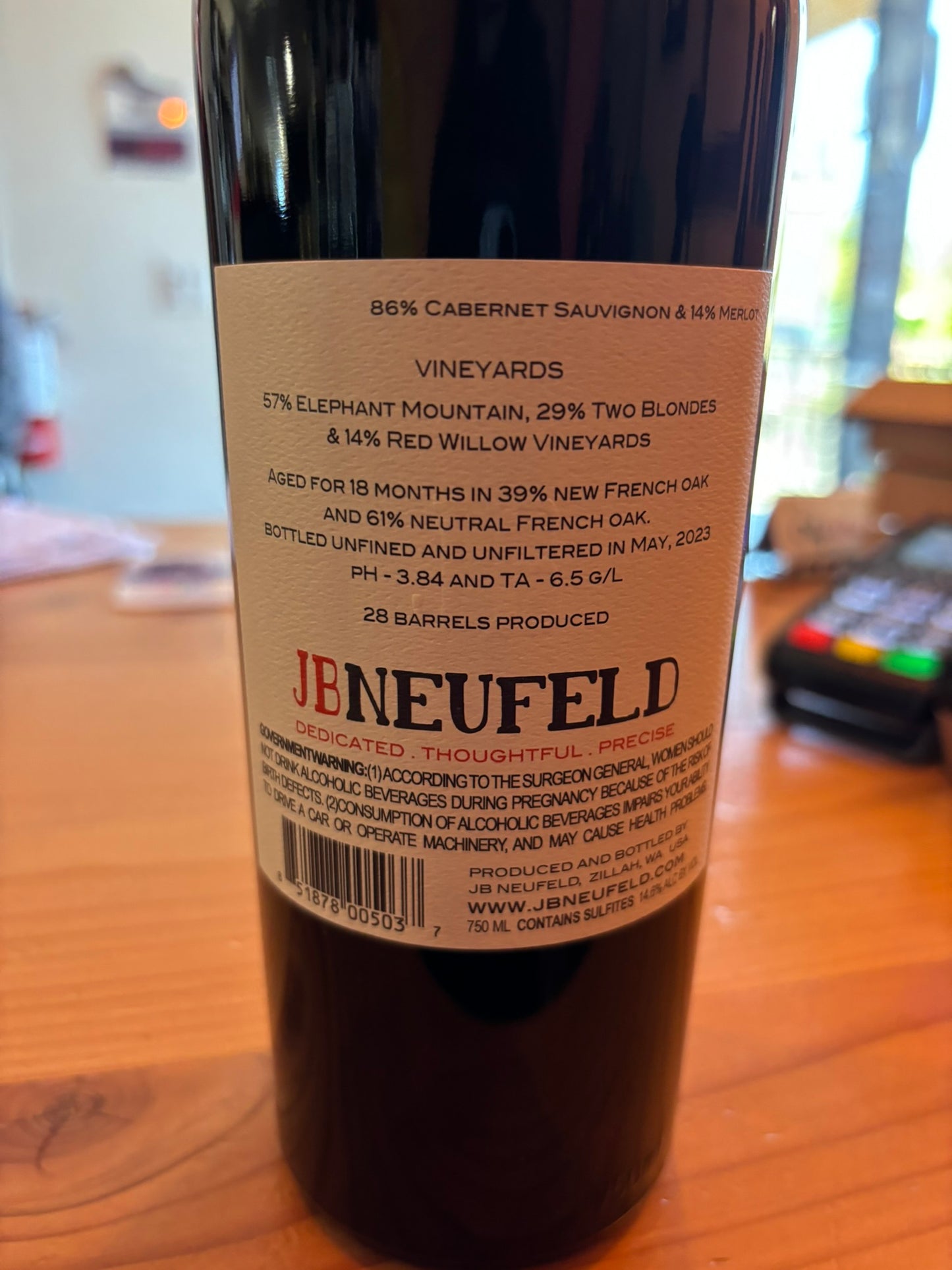 JB NEUFELD 2021 Cabernet Sauvignon (Yakima Valley, WA)