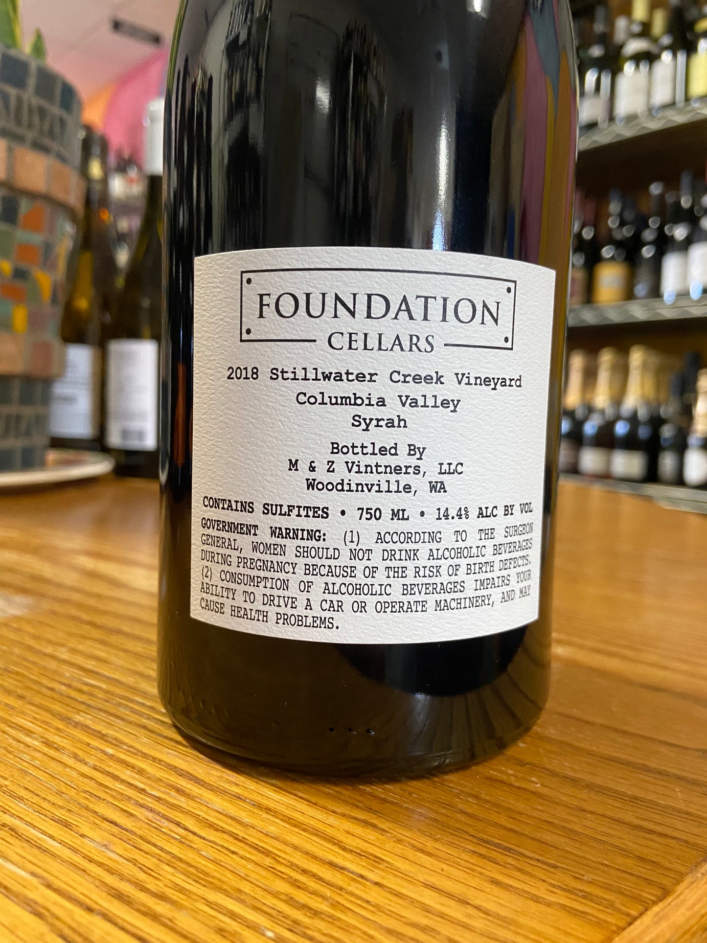 FOUNDATION CELLARS 2018 Syrah 'FKA' (Columbia Valley, WA)