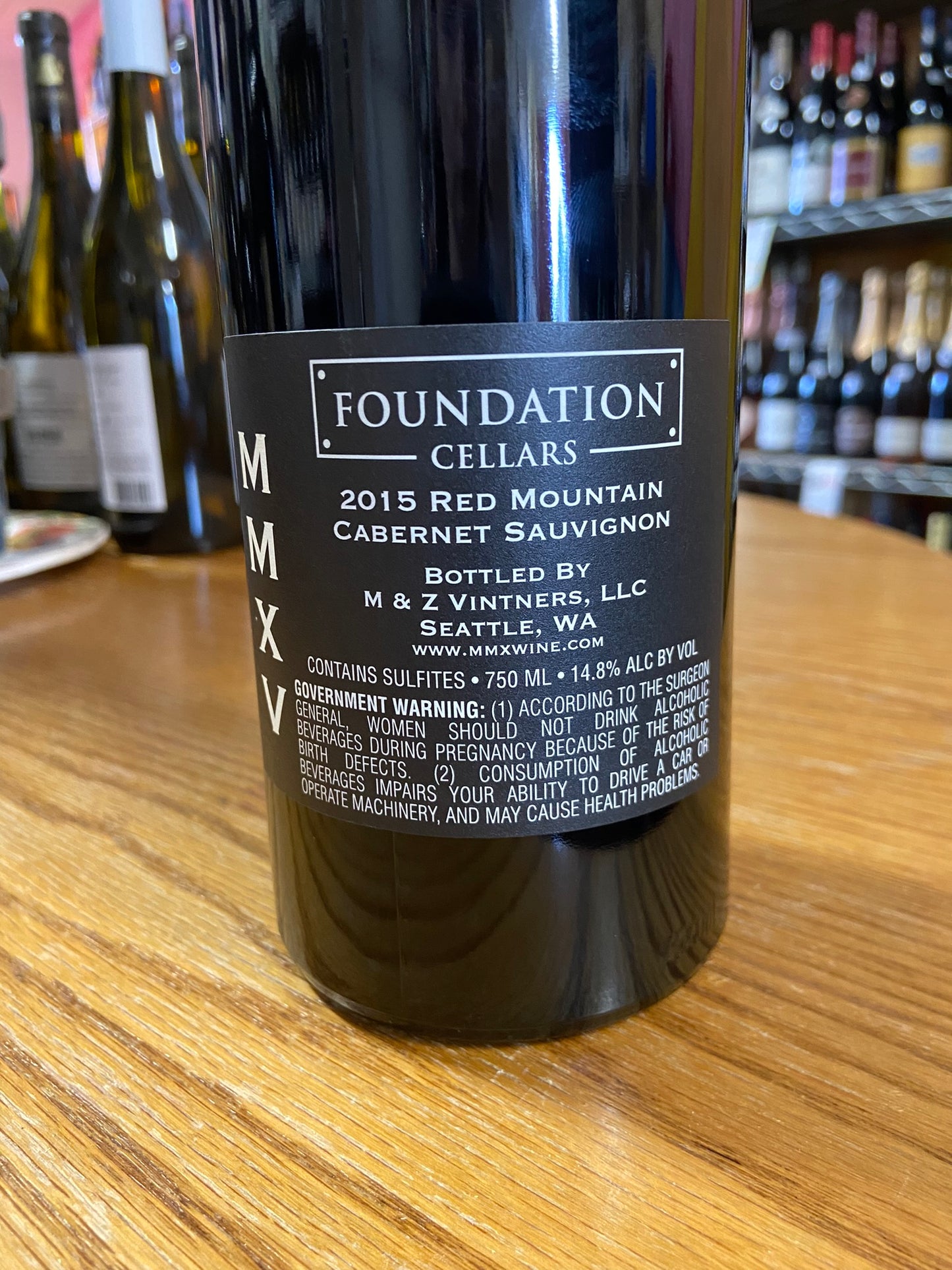 FOUNDATION CELLARS 2015 Cabernet Sauvignon 'MMXV' (Red Mountain, WA)