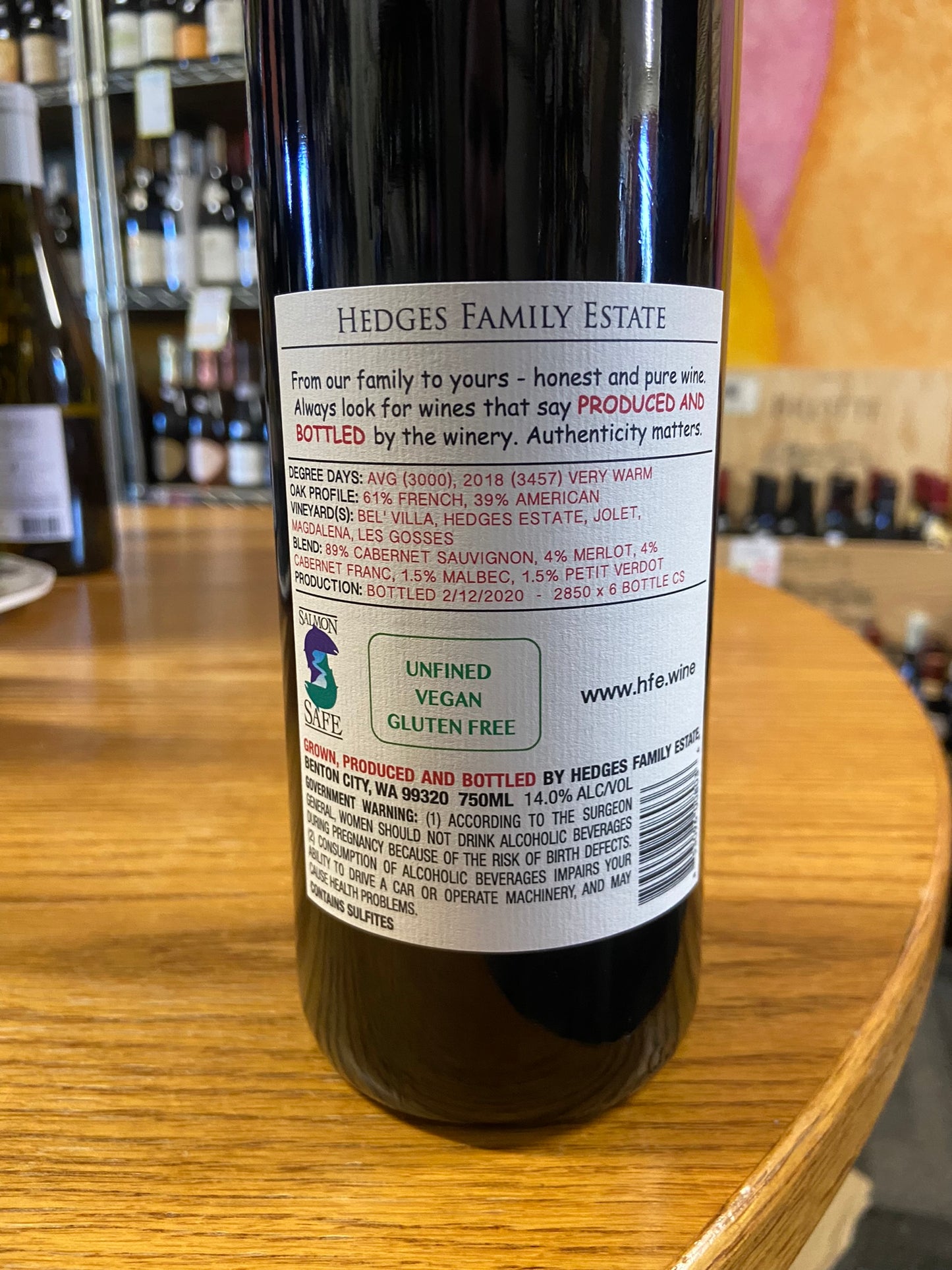 HEDGES FAMILY ESTATE 2019 Estate Red Wine 'Red Mountain' (Red Mountain, WA)