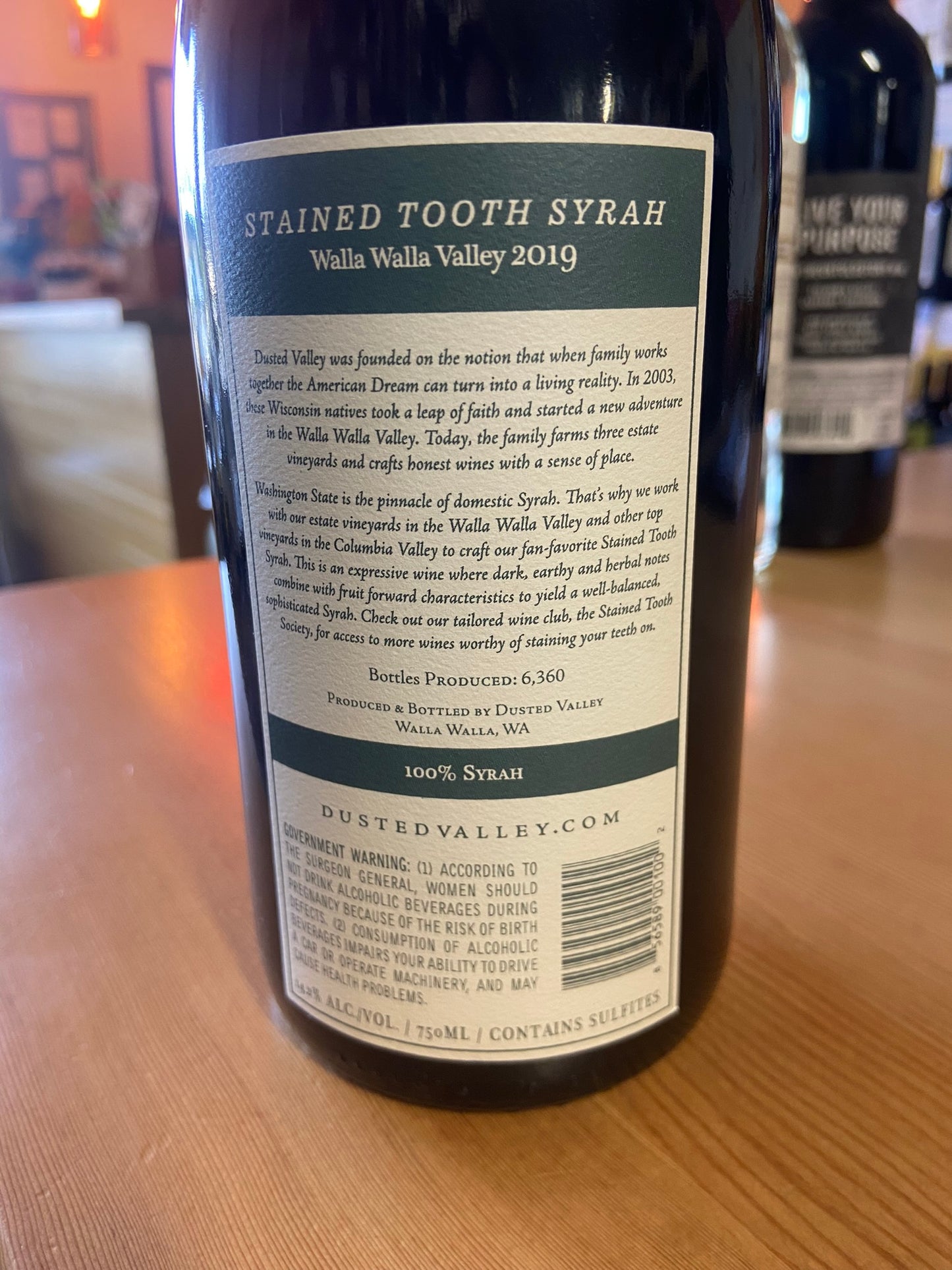 DUSTED VALLEY 2019 Stained Tooth Syrah (Walla Walla Valley, WA)