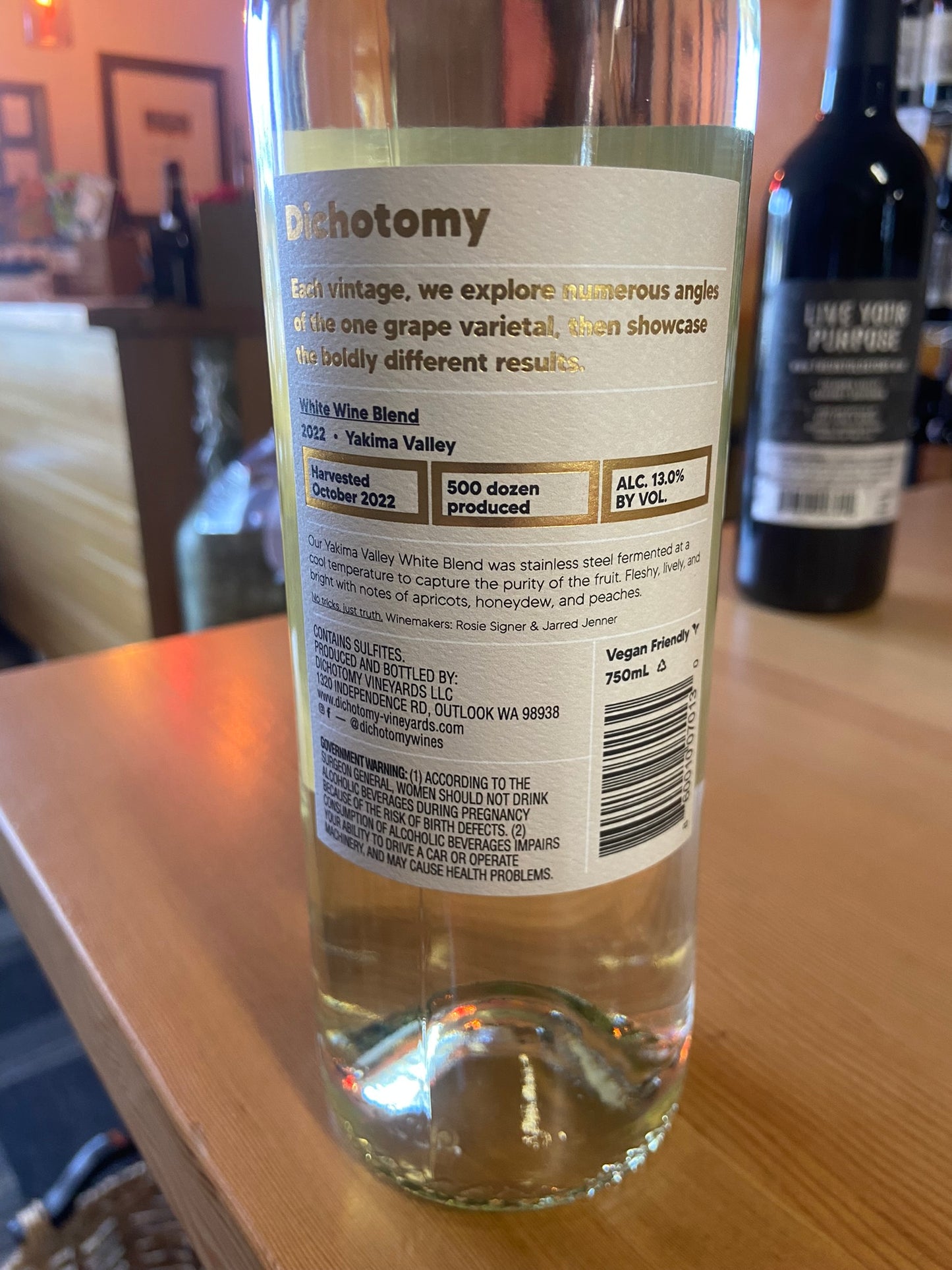 DICHOTOMY 2022 White Blend 'Luminous' (Yakima Valley, WA)