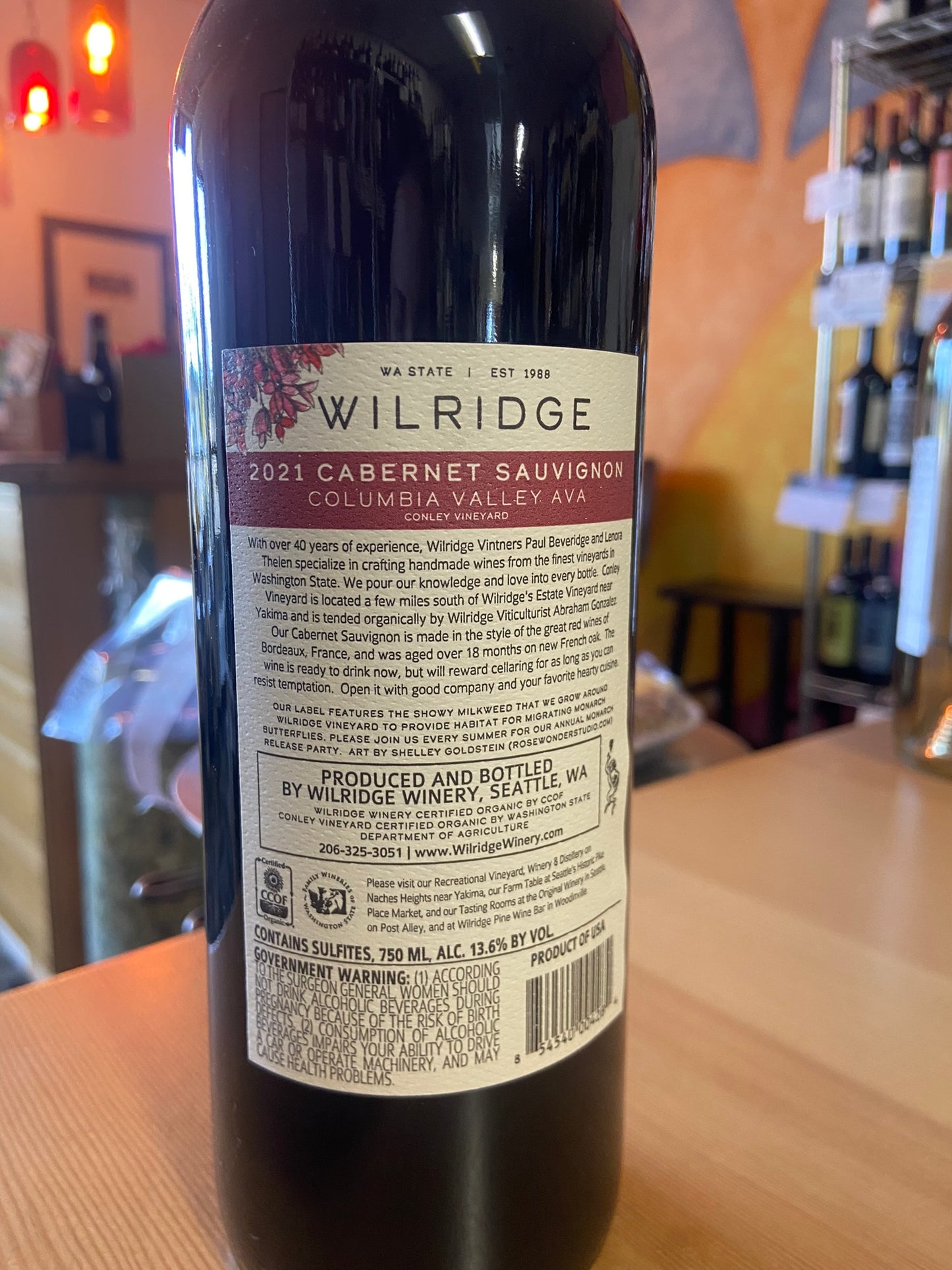 WILRIDGE WINERY 2020 Cabernet Sauvignon (Columbia Valley, WA)