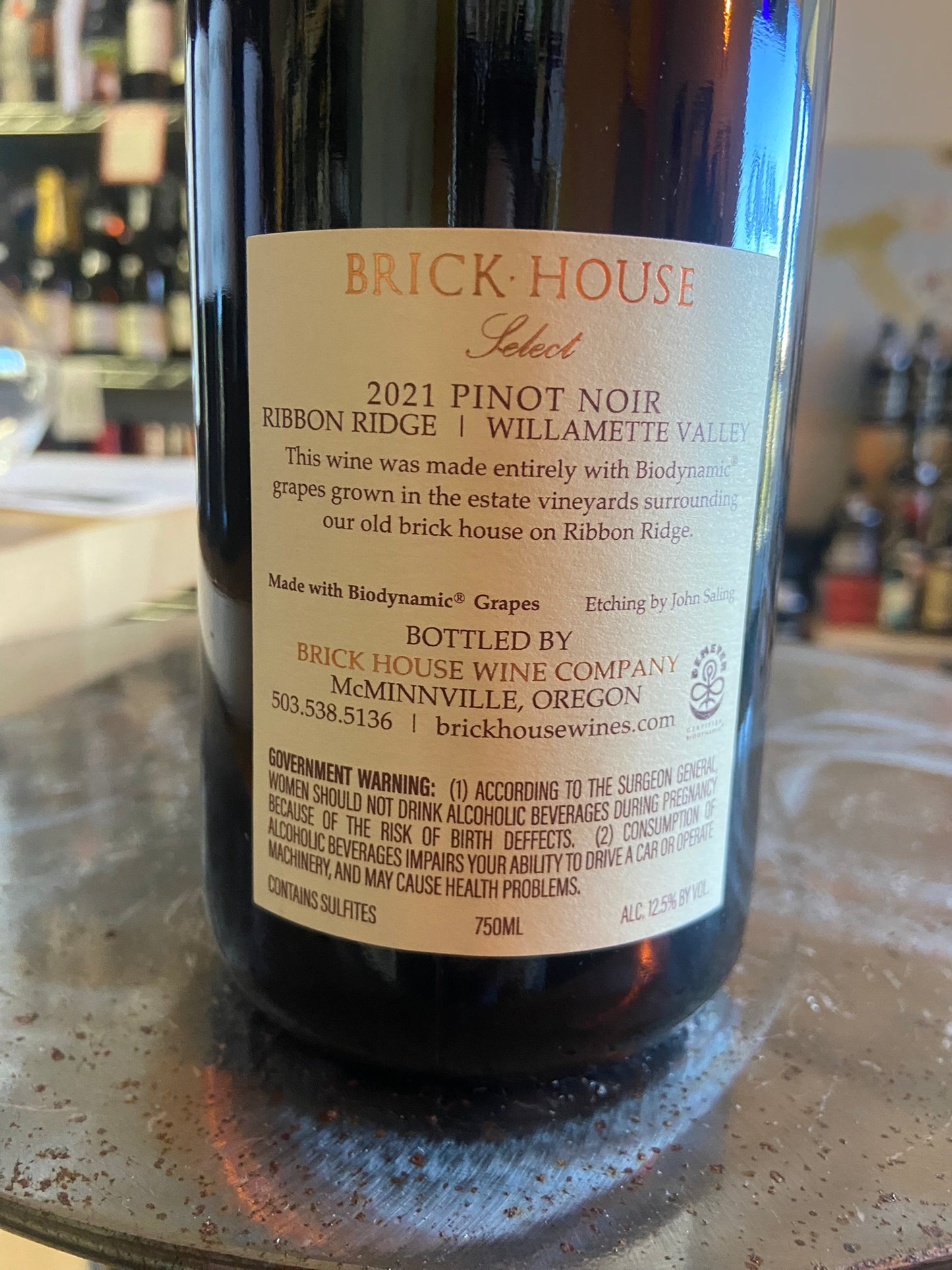 BRICK HOUSE 2021 Pinot Noir Select (Willamette Valley, OR)