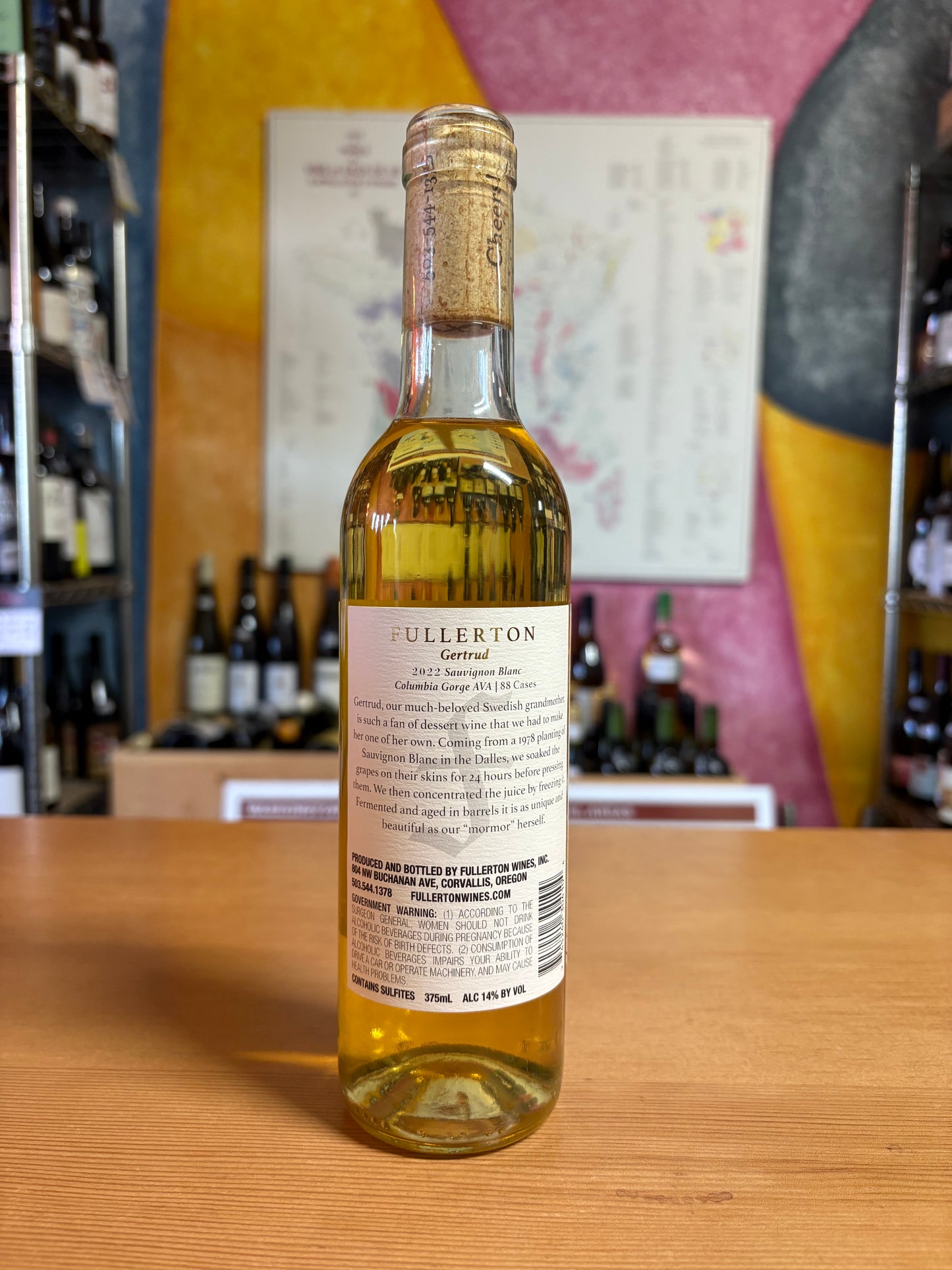 FULLERTON 2022 Sauvignon Blanc Icewine ‘Gertrud’ (Columbia Gorge, OR)