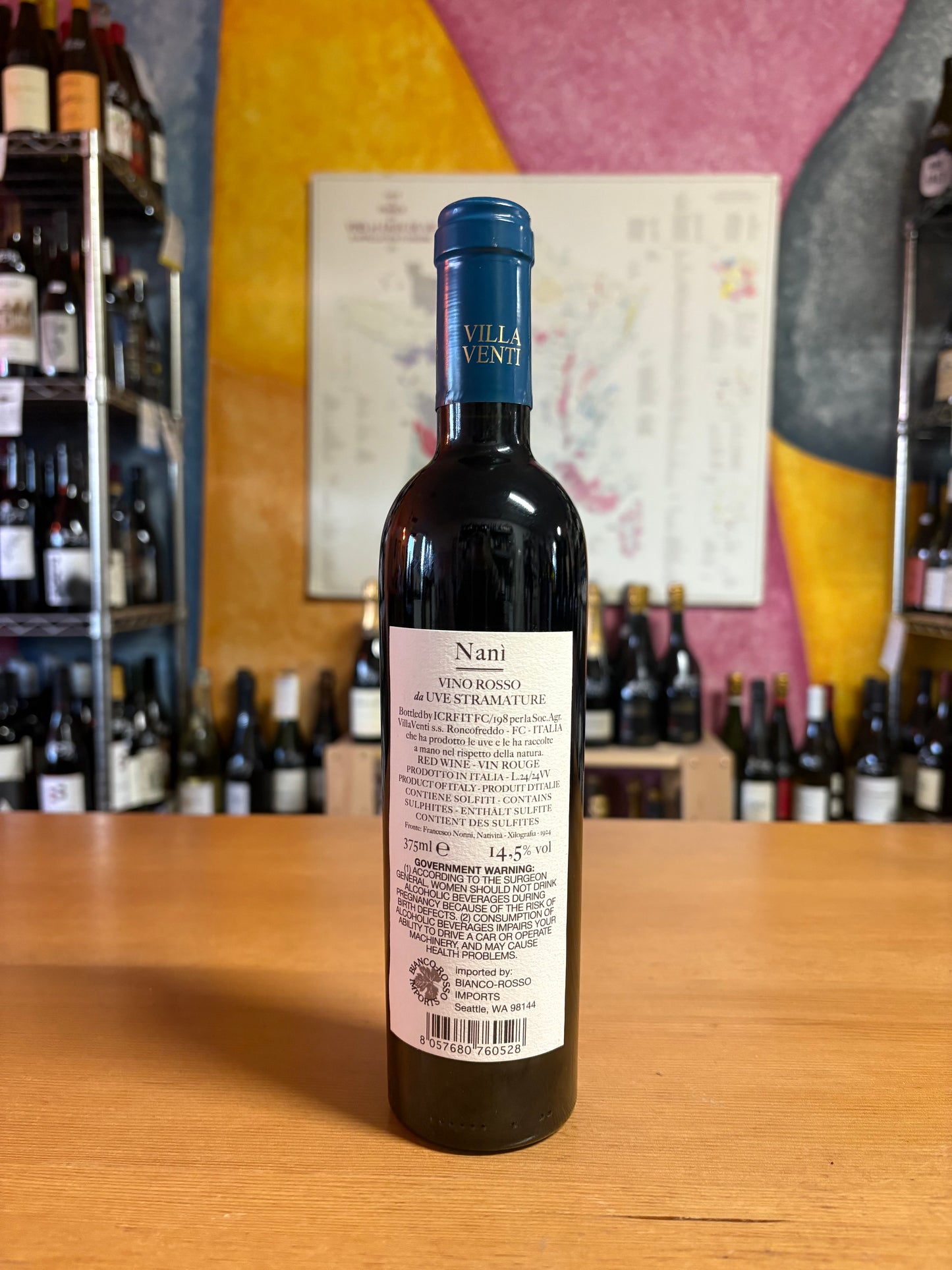 VILLA VENTI NV Vino Rosso di Uve Stramatture "Nani' 375mL (Romagna, Italy)