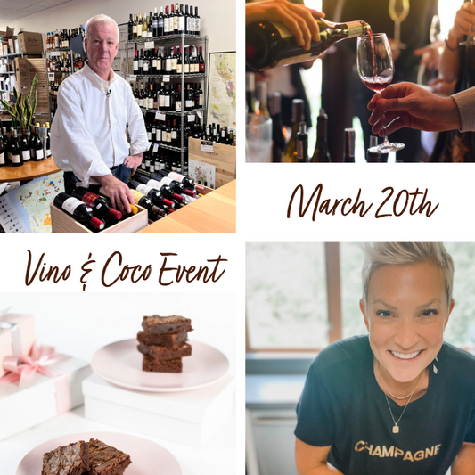 Vino & Coco Event at Oly Wines March 20th