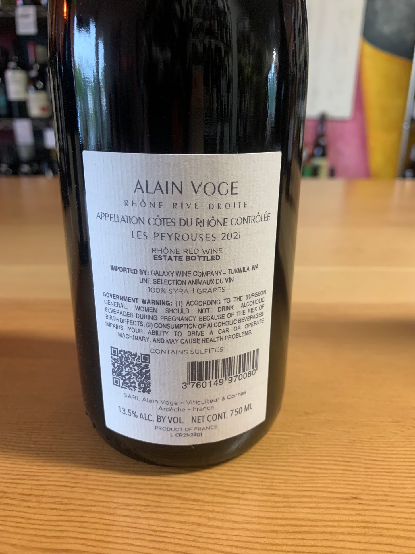 ALAIN VOGE 2021 Cote du Rhone 'Les Peyrouses' (Rhone, FR)