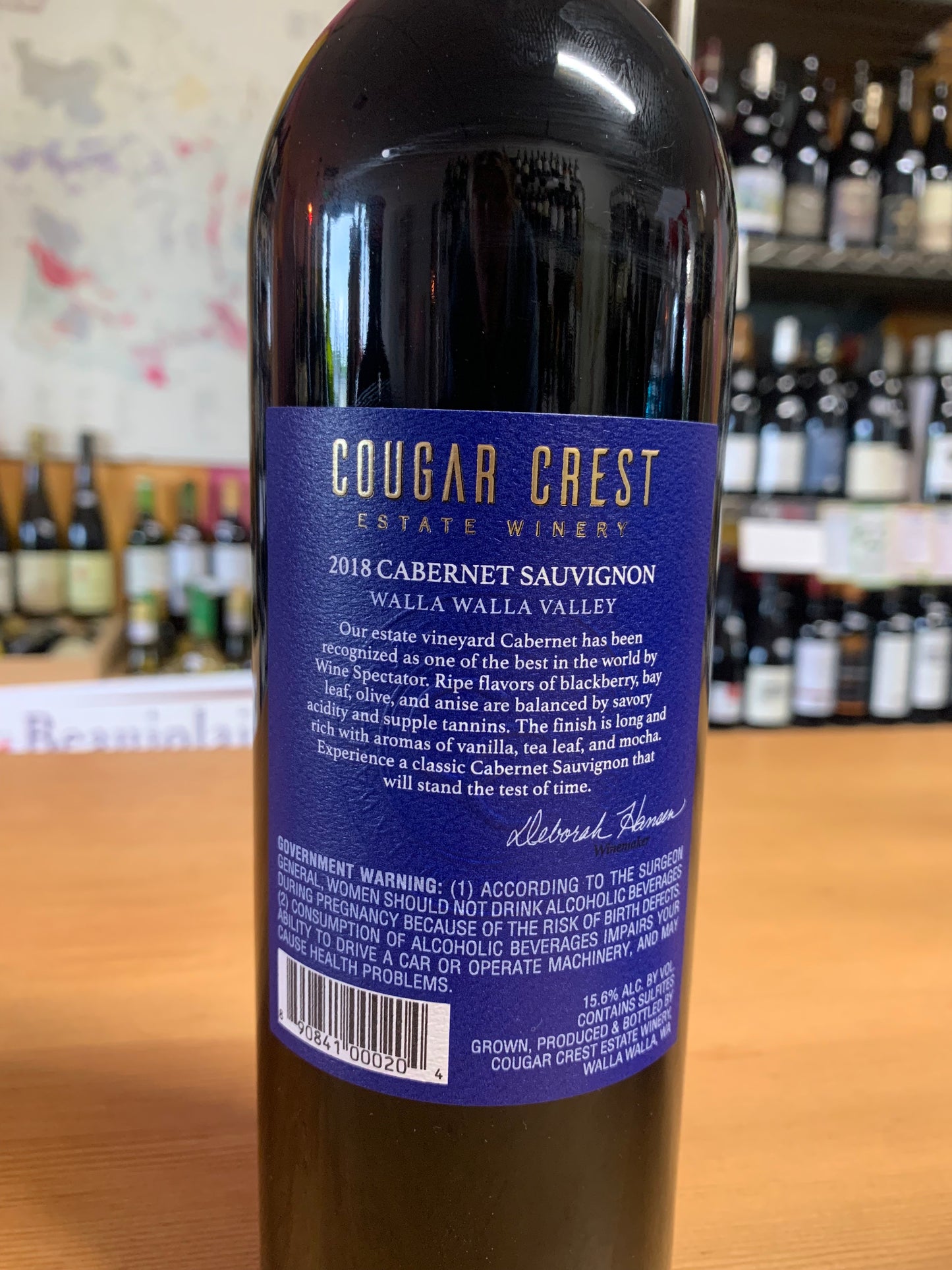 COUGAR CREST 2018 Cabernet Sauvignon 'Estate' (Walla Walla Valley, WA)