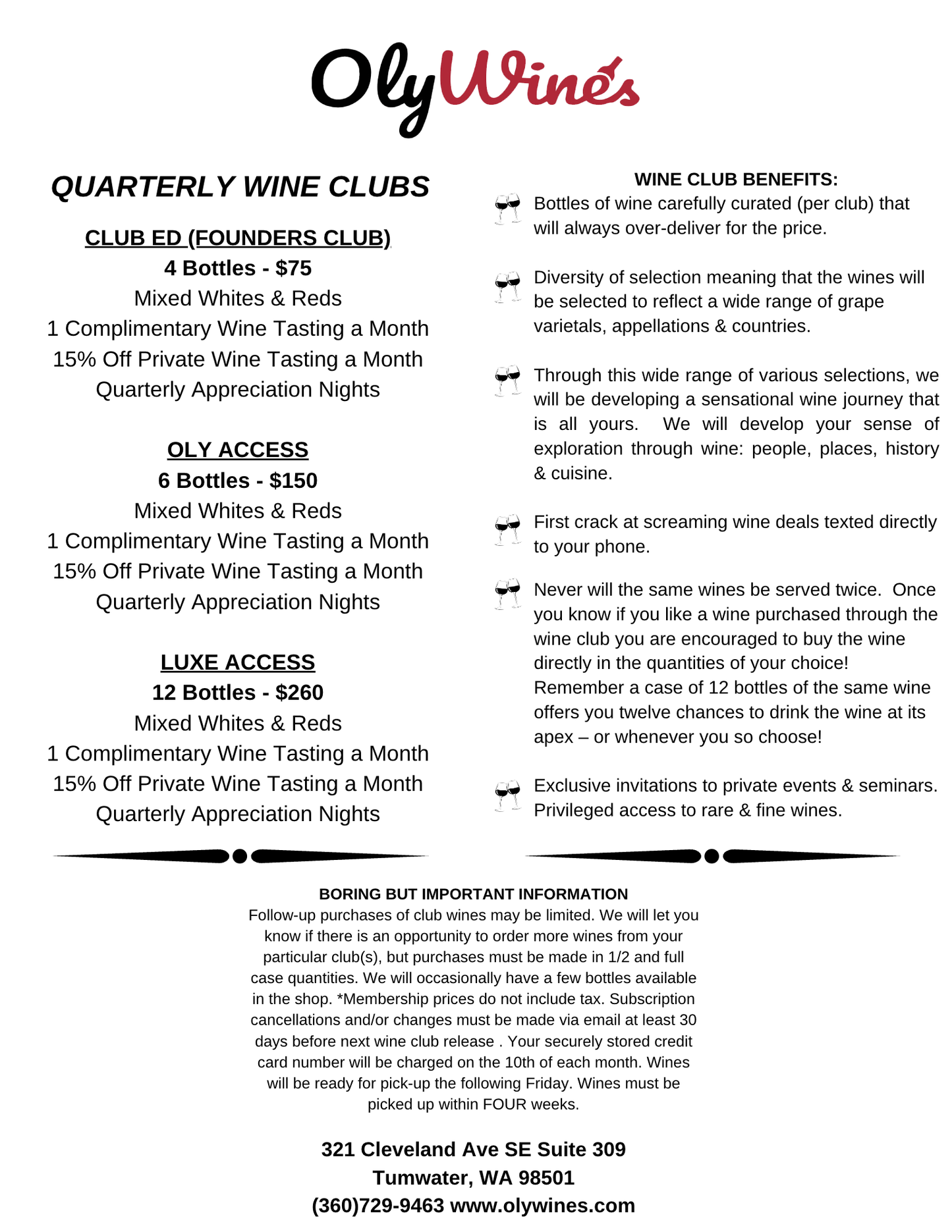 Quarterly Wine Clubs